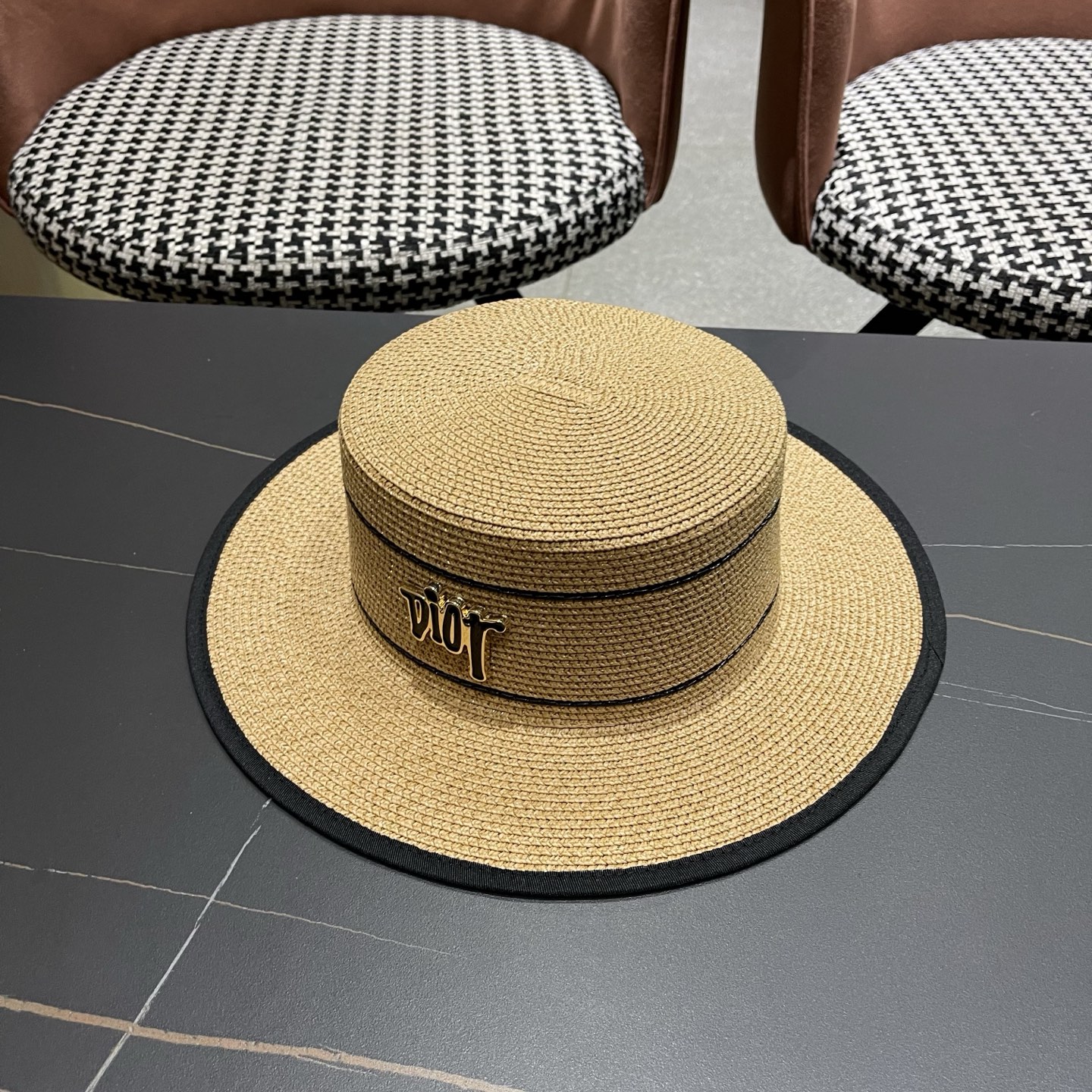 Dior迪奥新款平顶草帽，日本纸草制作，跑量王，头围57cm