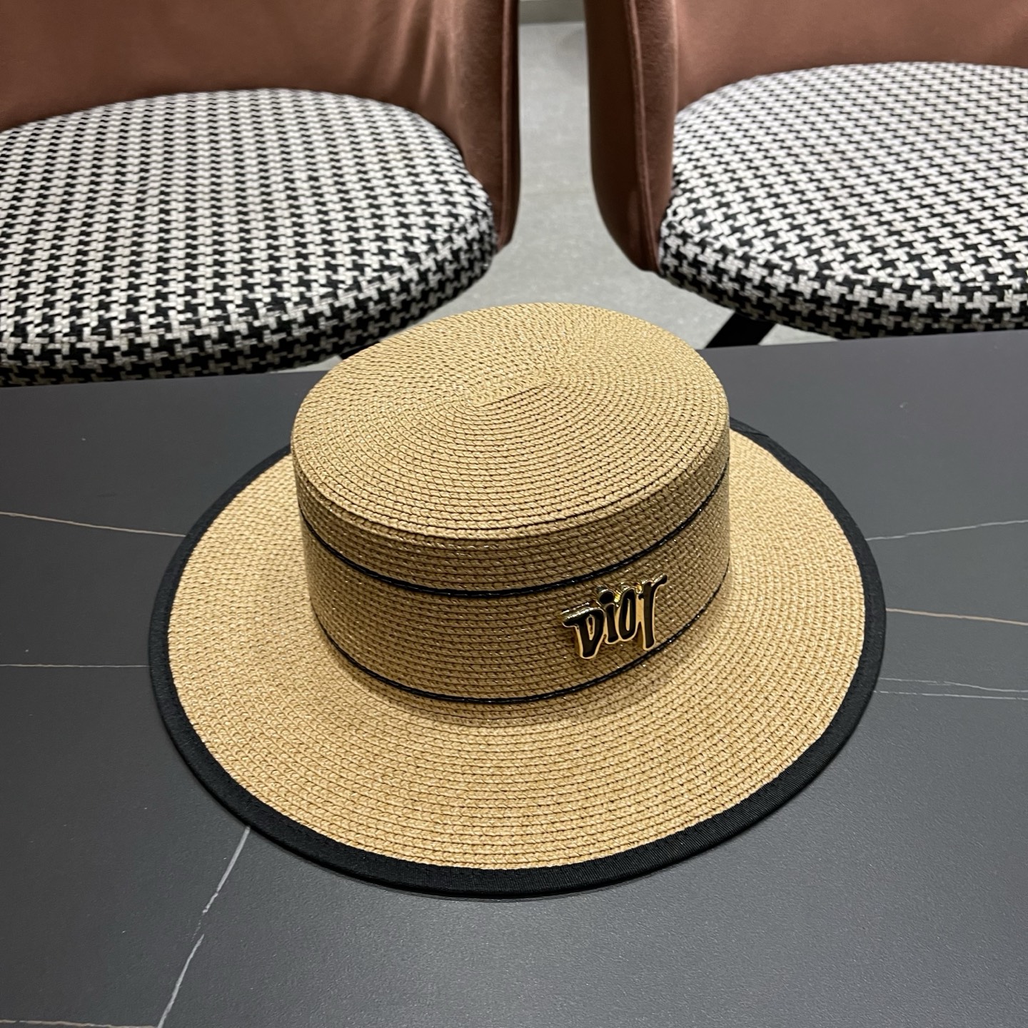 Dior迪奥新款平顶草帽，日本纸草制作，跑量王，头围57cm