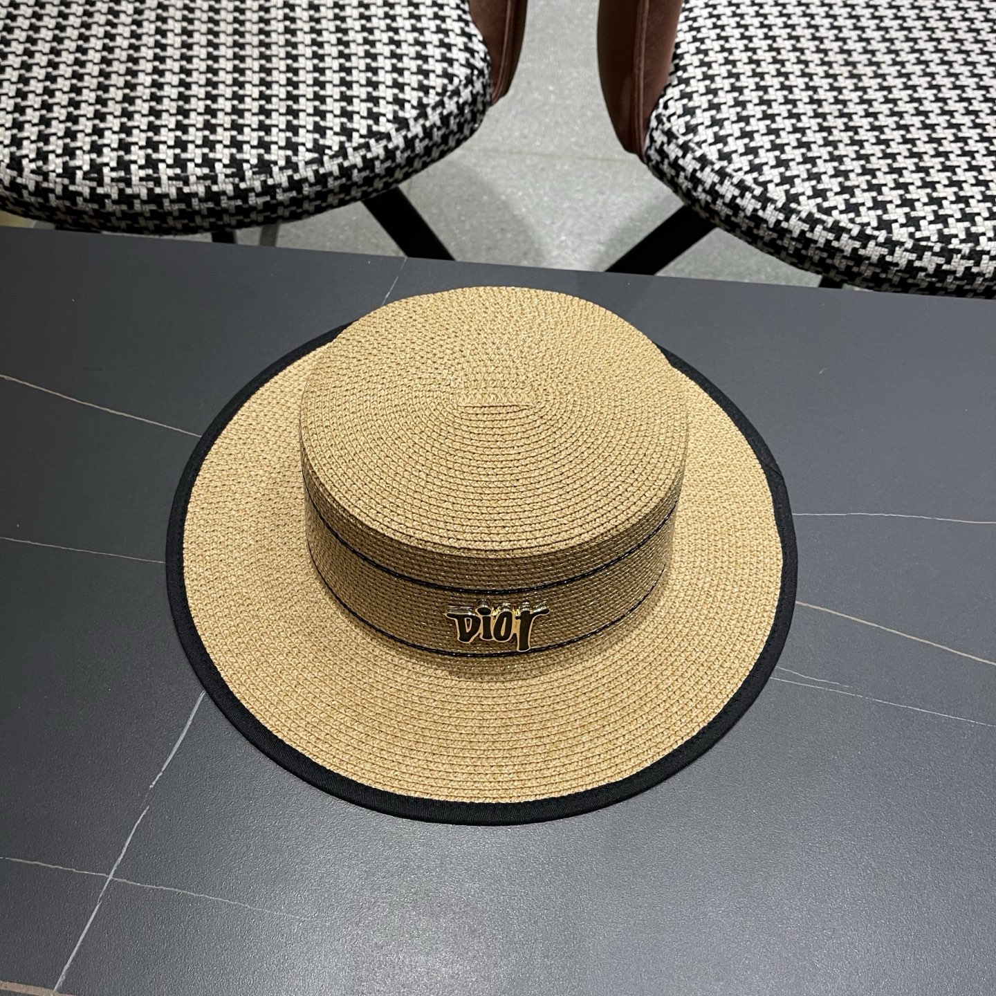 Dior迪奥新款平顶草帽，日本纸草制作，跑量王，头围57cm
