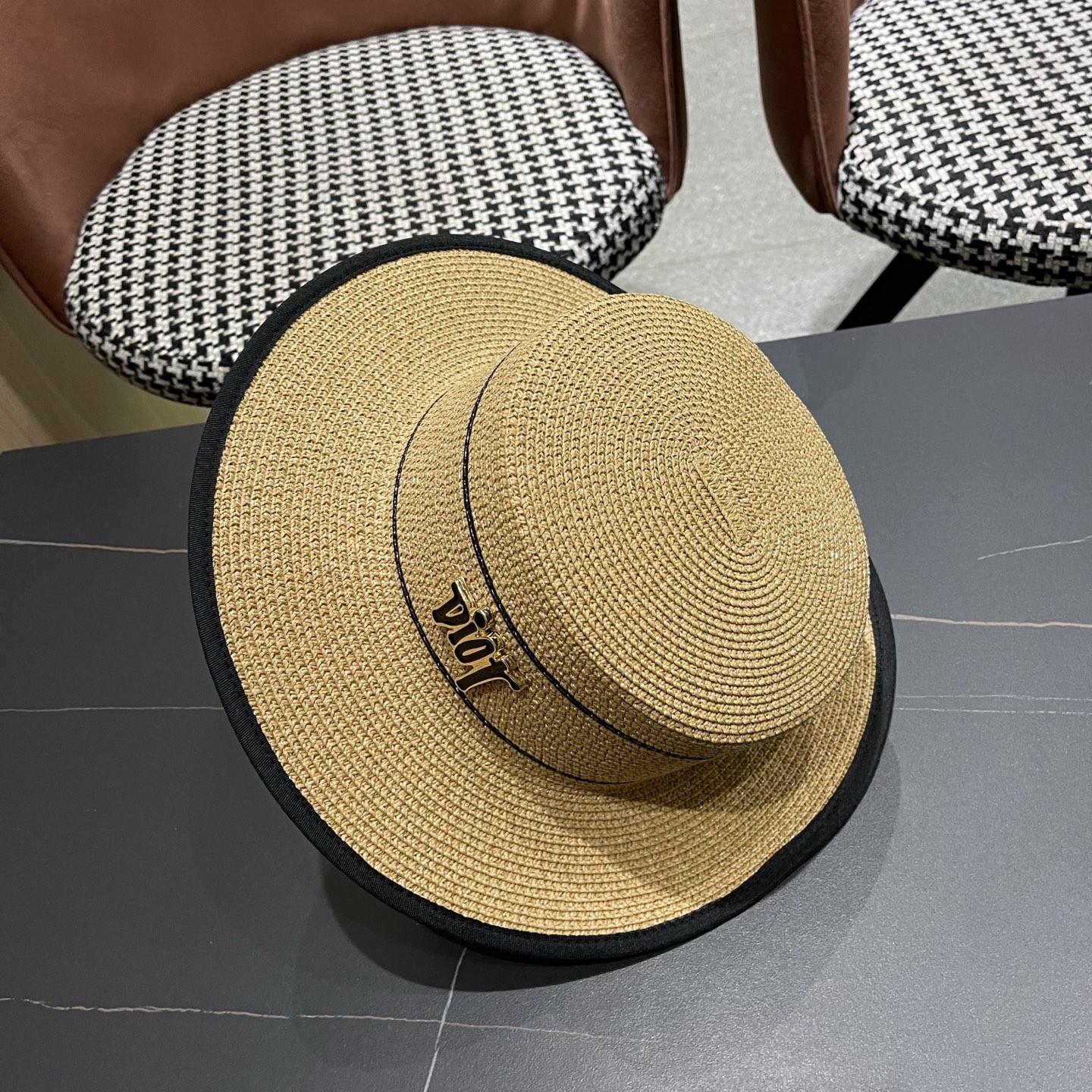 Dior迪奥新款平顶草帽，日本纸草制作，跑量王，头围57cm