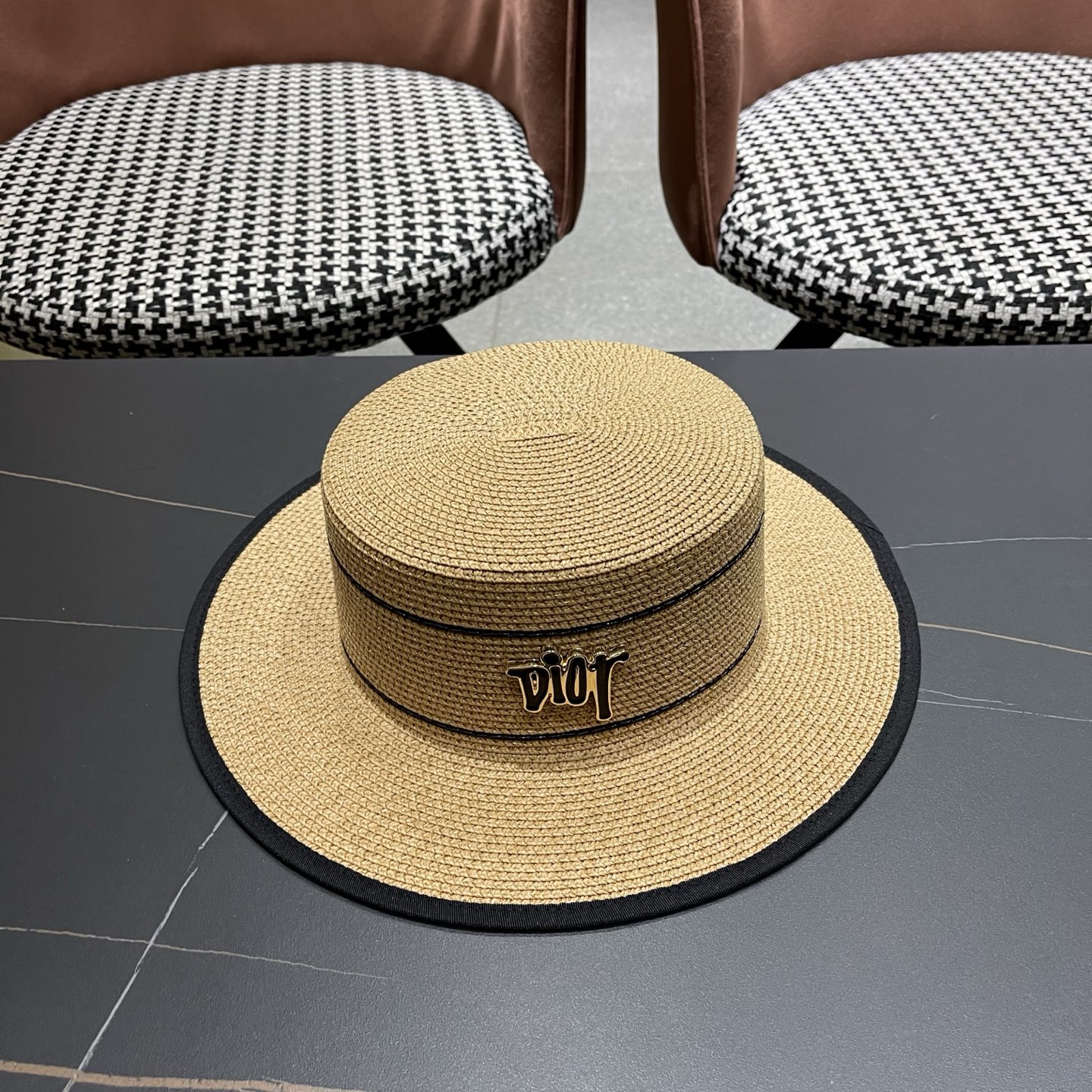Dior迪奥新款平顶草帽，日本纸草制作，跑量王，头围57cm