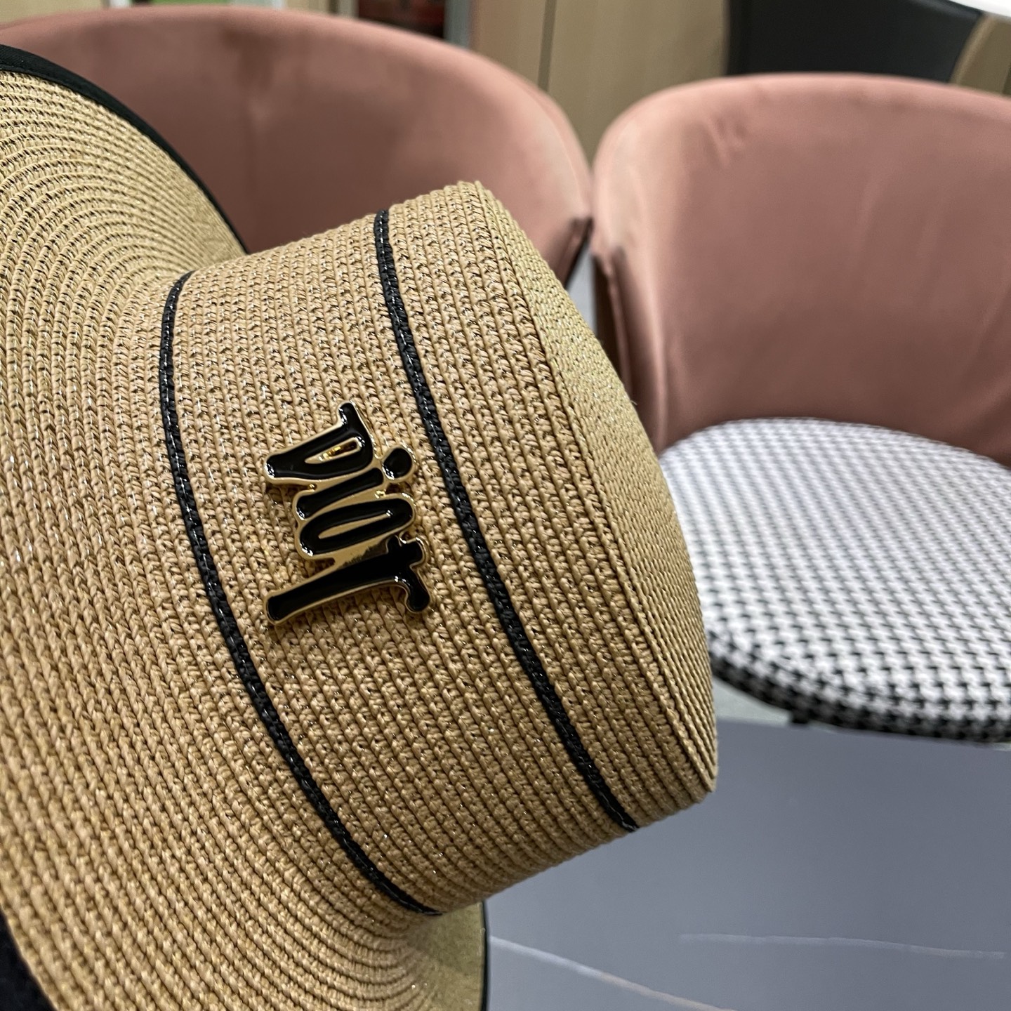 Dior迪奥新款平顶草帽，日本纸草制作，跑量王，头围57cm