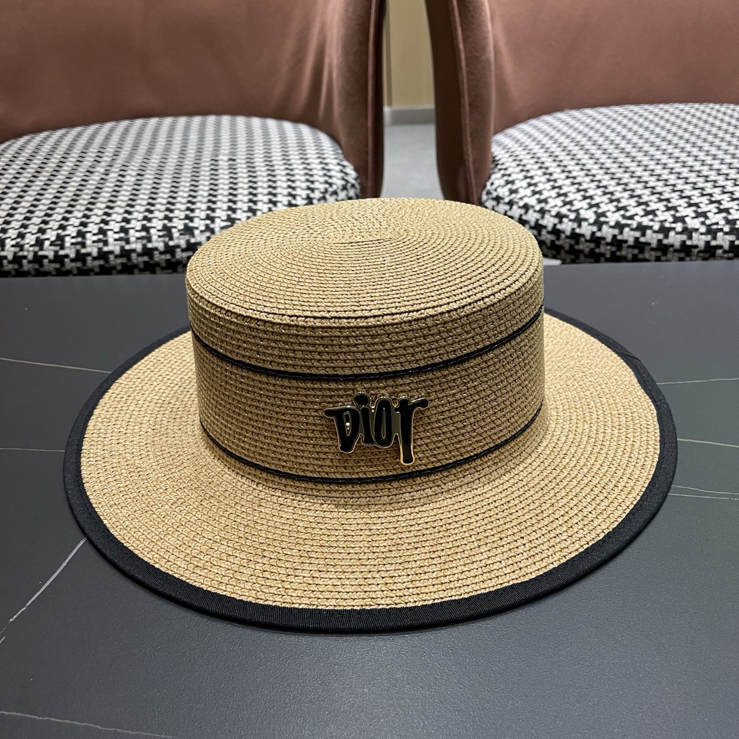Dior迪奥新款平顶草帽，日本纸草制作，跑量王，头围57cm
