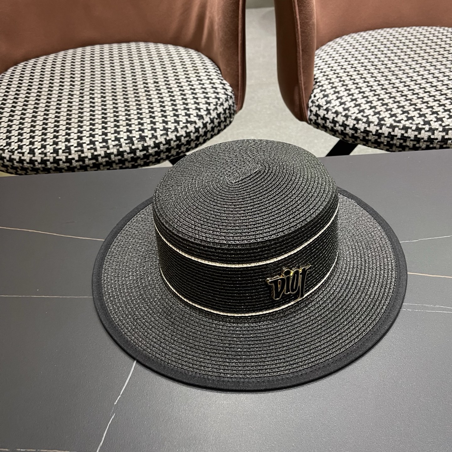 Dior迪奥新款平顶草帽，日本纸草制作，跑量王，头围57cm