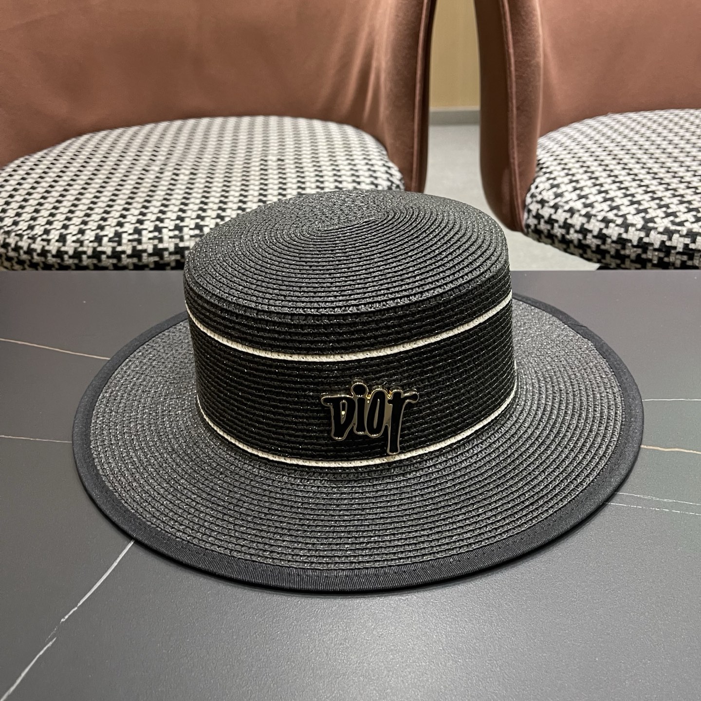 Dior迪奥新款平顶草帽，日本纸草制作，跑量王，头围57cm