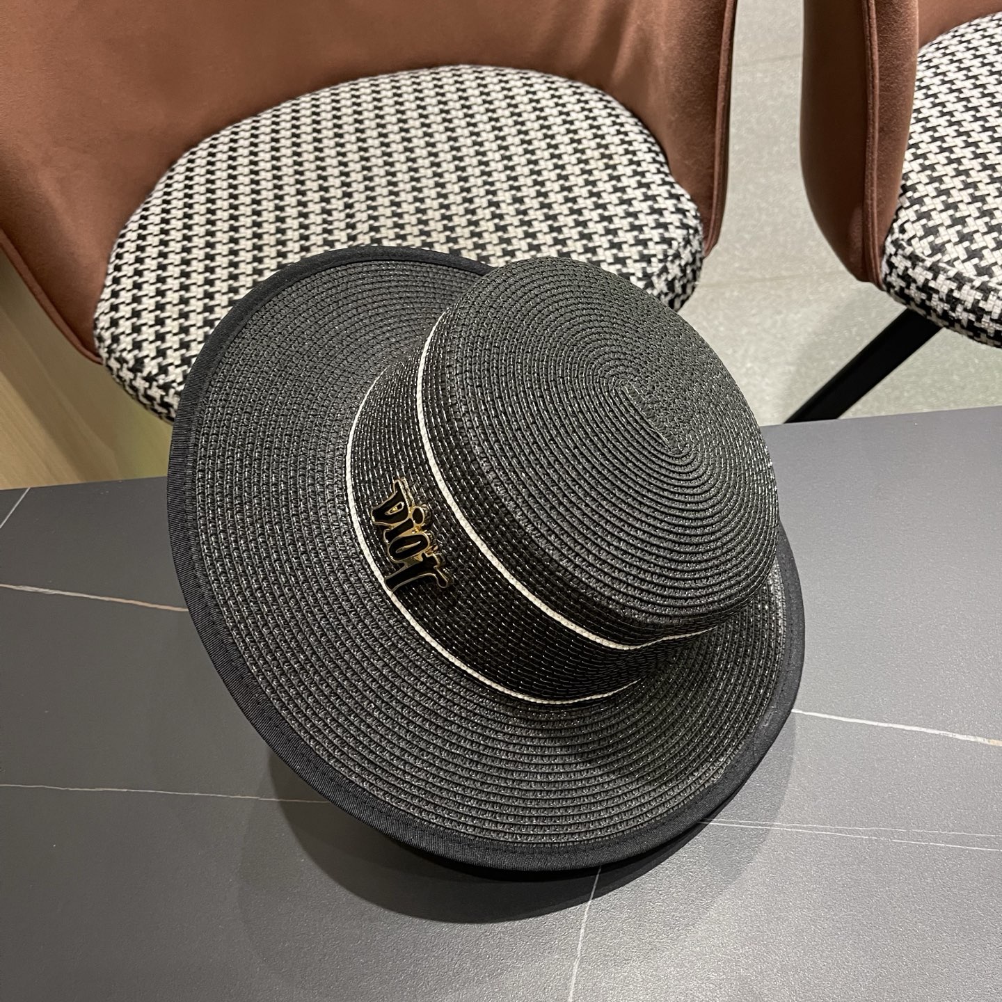 Dior迪奥新款平顶草帽，日本纸草制作，跑量王，头围57cm