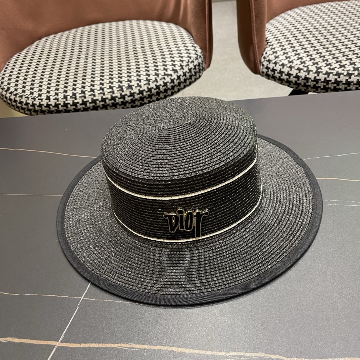 Dior迪奥新款平顶草帽，日本纸草制作，跑量王，头围57cm