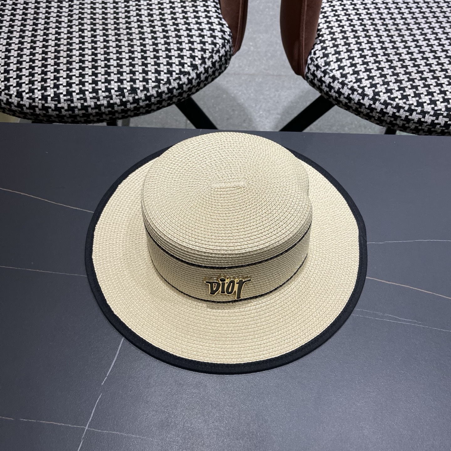 Dior迪奥新款平顶草帽，日本纸草制作，跑量王，头围57cm