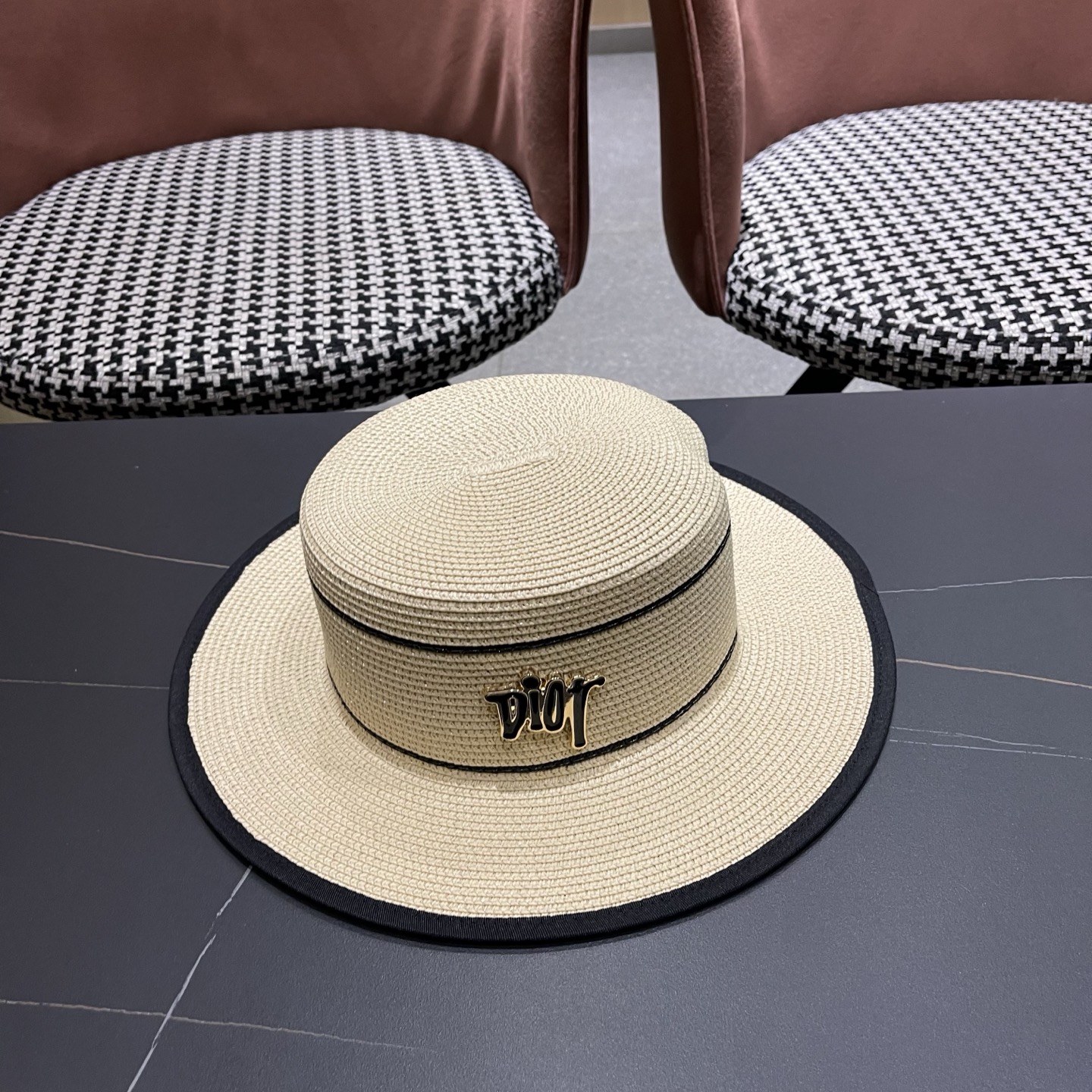 Dior迪奥新款平顶草帽，日本纸草制作，跑量王，头围57cm