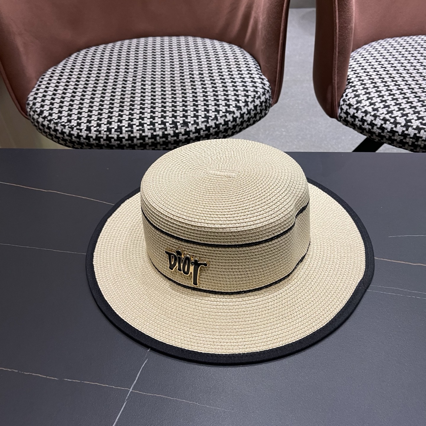 Dior迪奥新款平顶草帽，日本纸草制作，跑量王，头围57cm