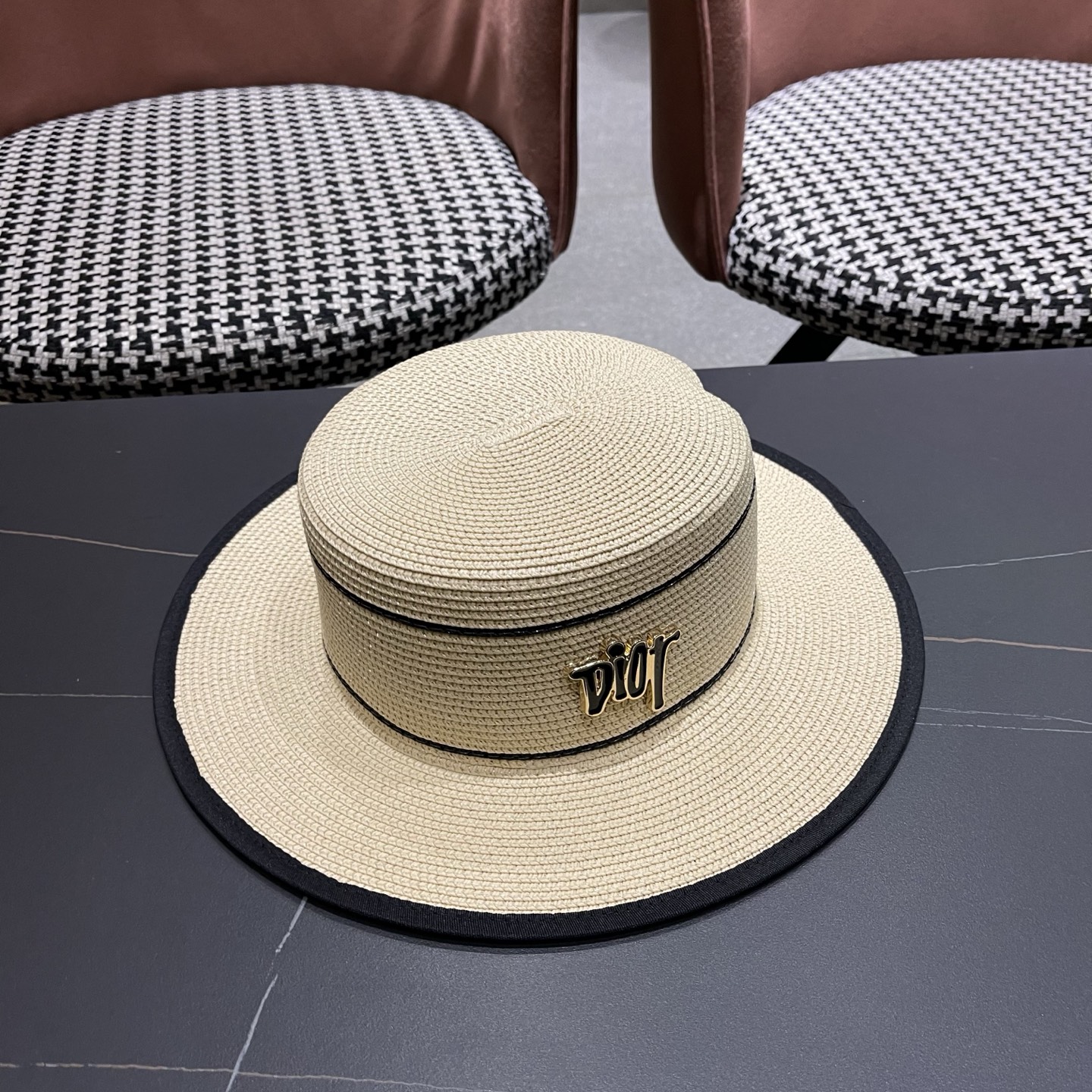 Dior迪奥新款平顶草帽，日本纸草制作，跑量王，头围57cm
