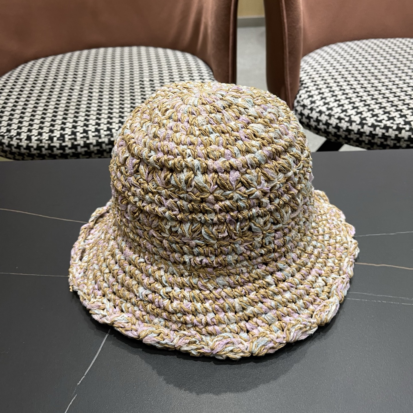 迪奥Dior 新款夏小香风大头围显脸小草帽度假遮阳防晒渔夫帽女