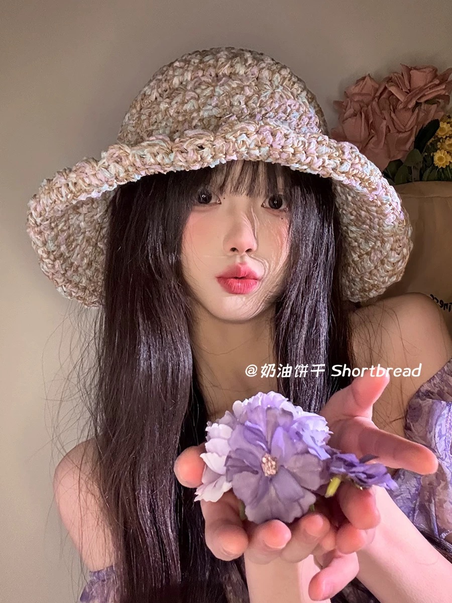 迪奥Dior 新款夏小香风大头围显脸小草帽度假遮阳防晒渔夫帽女