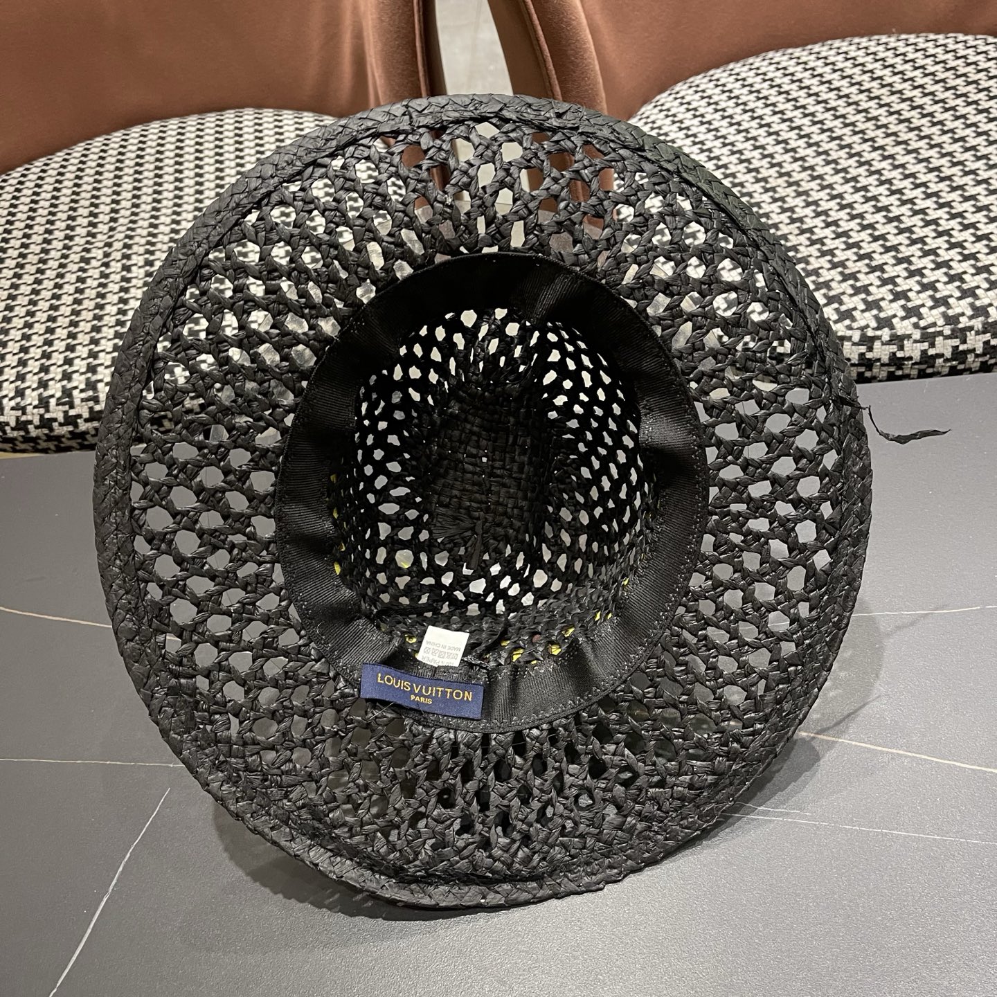 LV路易威登 新款复古巴拿马草帽女夏季镂空编织防晒遮阳帽小头围度假礼帽