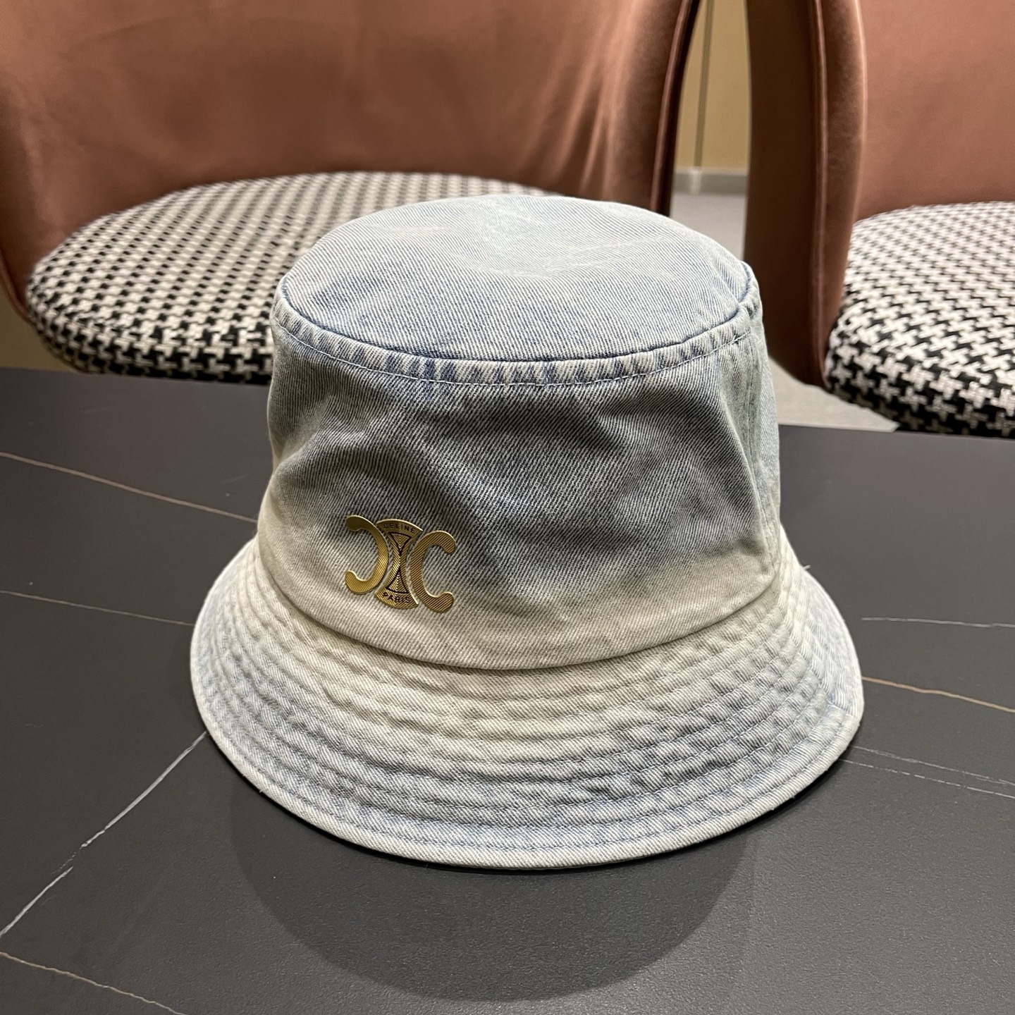 Celine 赛琳 韩版渐变牛仔渔夫帽女春秋时尚个性盆帽显脸小百搭街头小众帽子潮