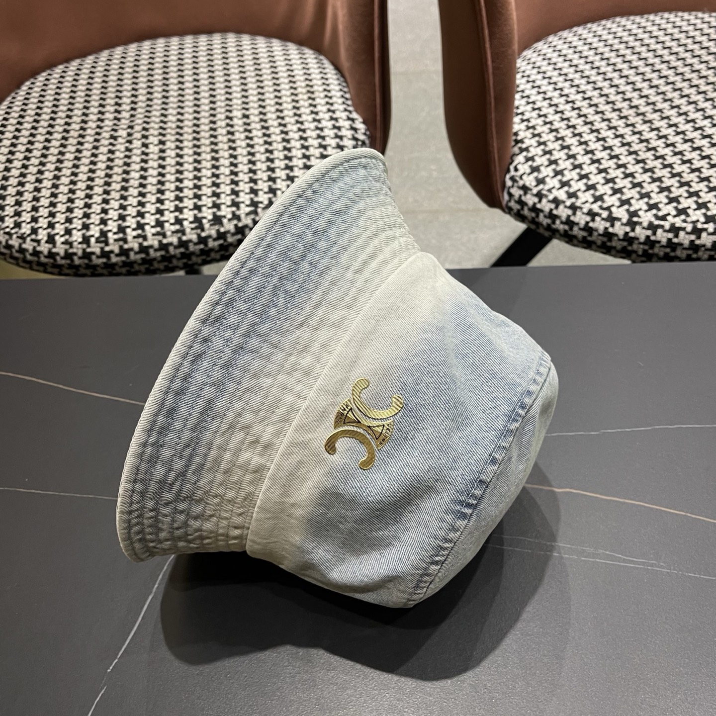 Celine 赛琳 韩版渐变牛仔渔夫帽女春秋时尚个性盆帽显脸小百搭街头小众帽子潮