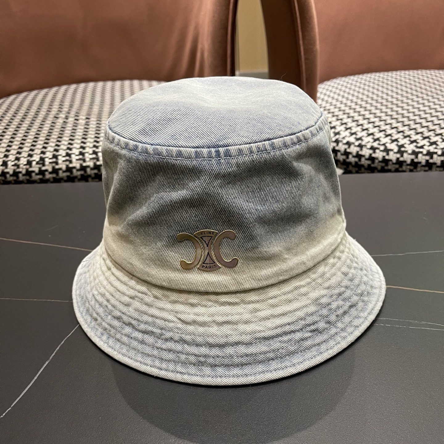 Celine 赛琳 韩版渐变牛仔渔夫帽女春秋时尚个性盆帽显脸小百搭街头小众帽子潮