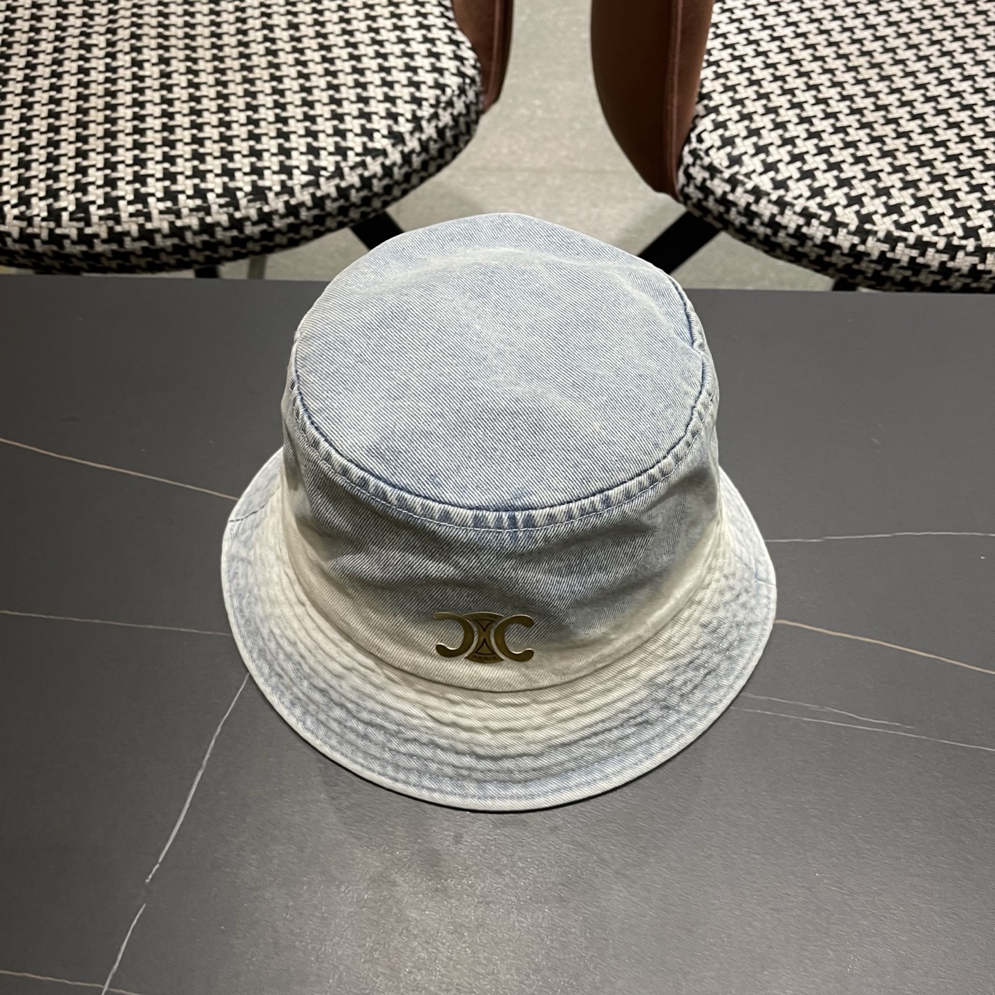 Celine 赛琳 韩版渐变牛仔渔夫帽女春秋时尚个性盆帽显脸小百搭街头小众帽子潮