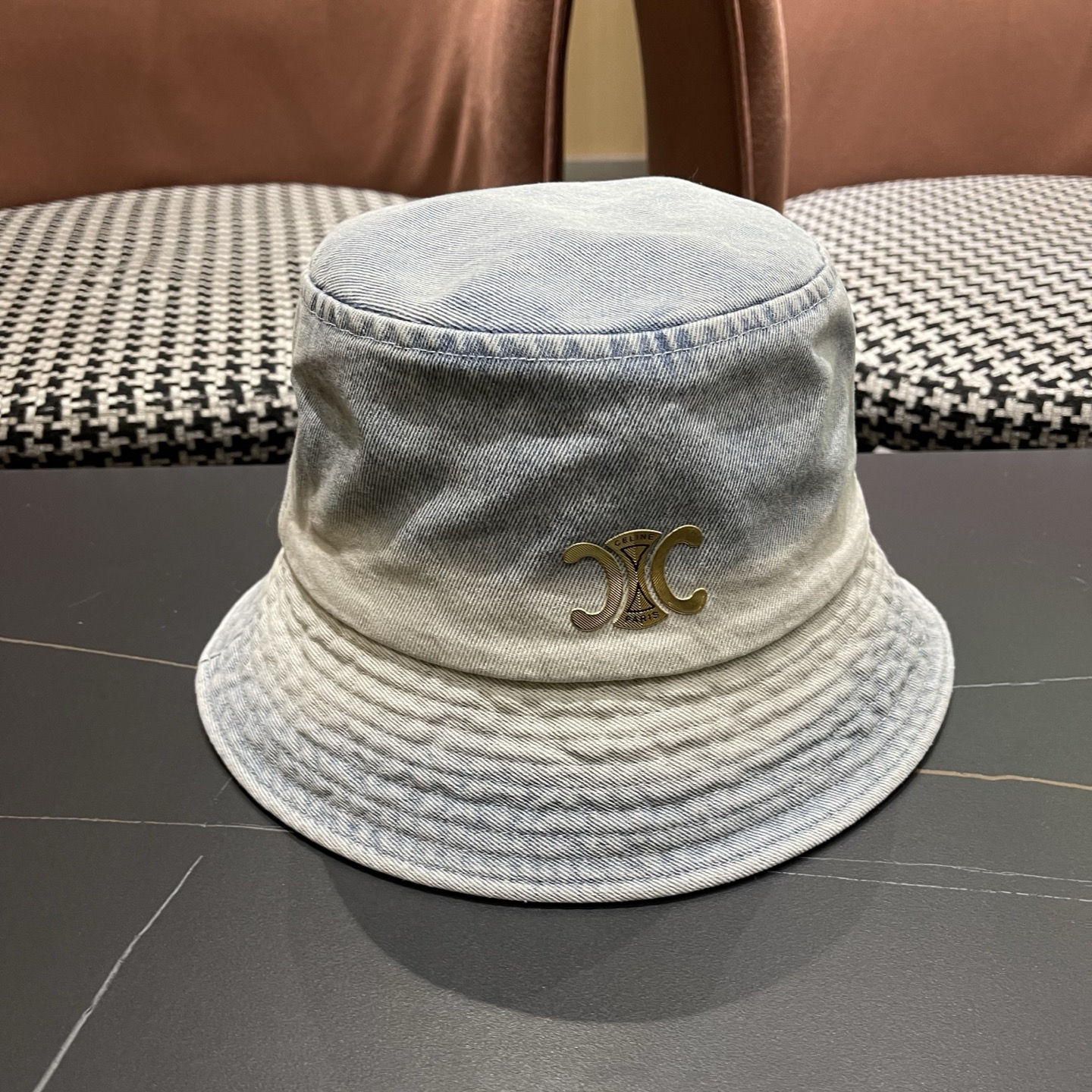 Celine 赛琳 韩版渐变牛仔渔夫帽女春秋时尚个性盆帽显脸小百搭街头小众帽子潮