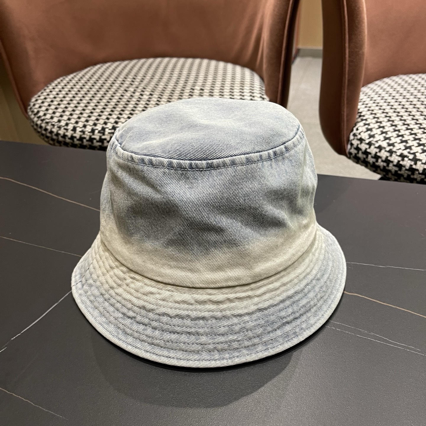 Celine 赛琳 韩版渐变牛仔渔夫帽女春秋时尚个性盆帽显脸小百搭街头小众帽子潮