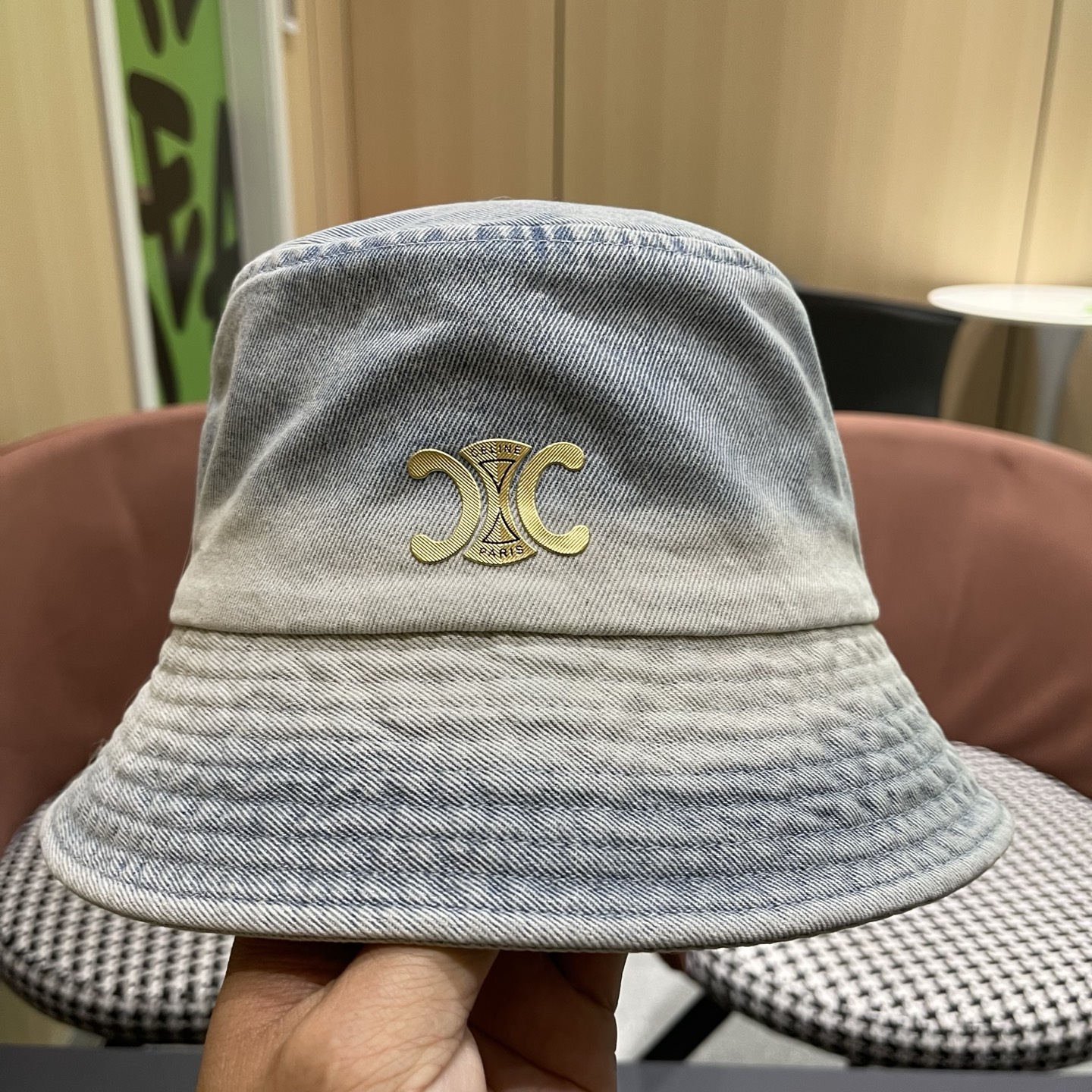 Celine 赛琳 韩版渐变牛仔渔夫帽女春秋时尚个性盆帽显脸小百搭街头小众帽子潮