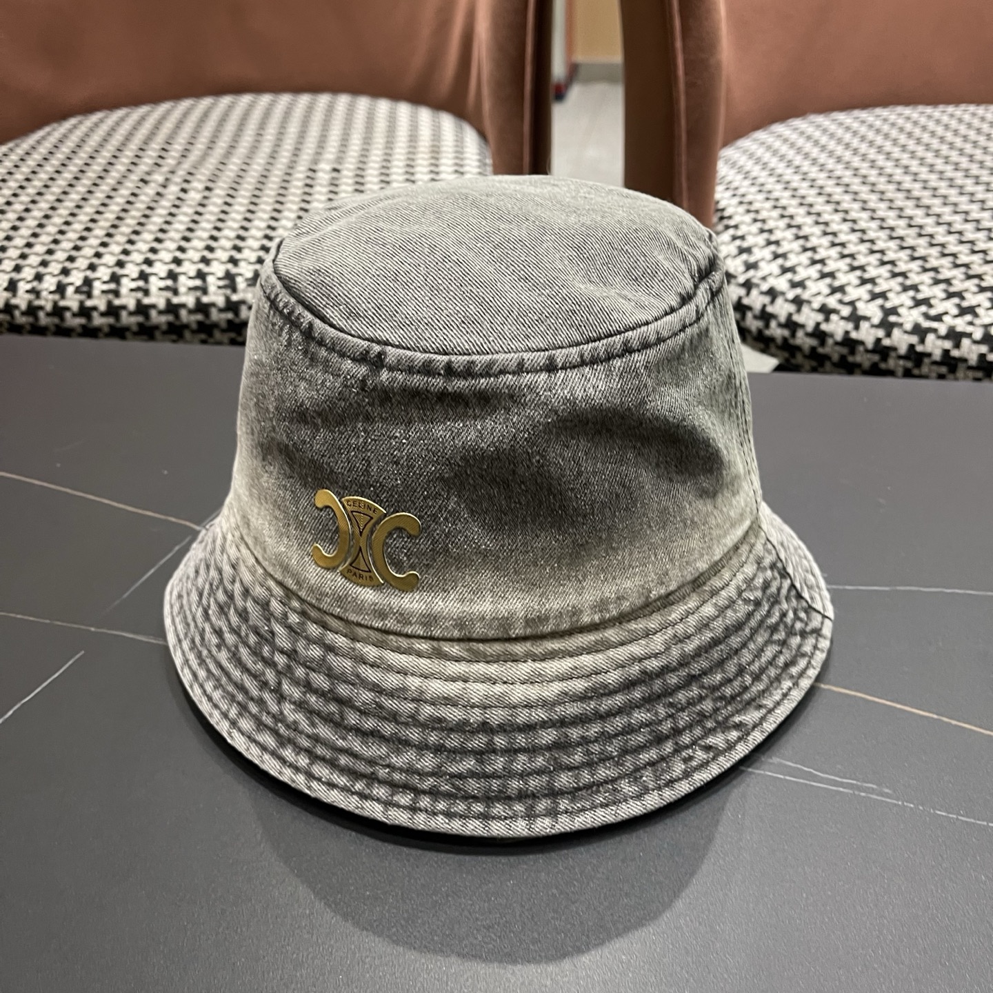 Celine 赛琳 韩版渐变牛仔渔夫帽女春秋时尚个性盆帽显脸小百搭街头小众帽子潮