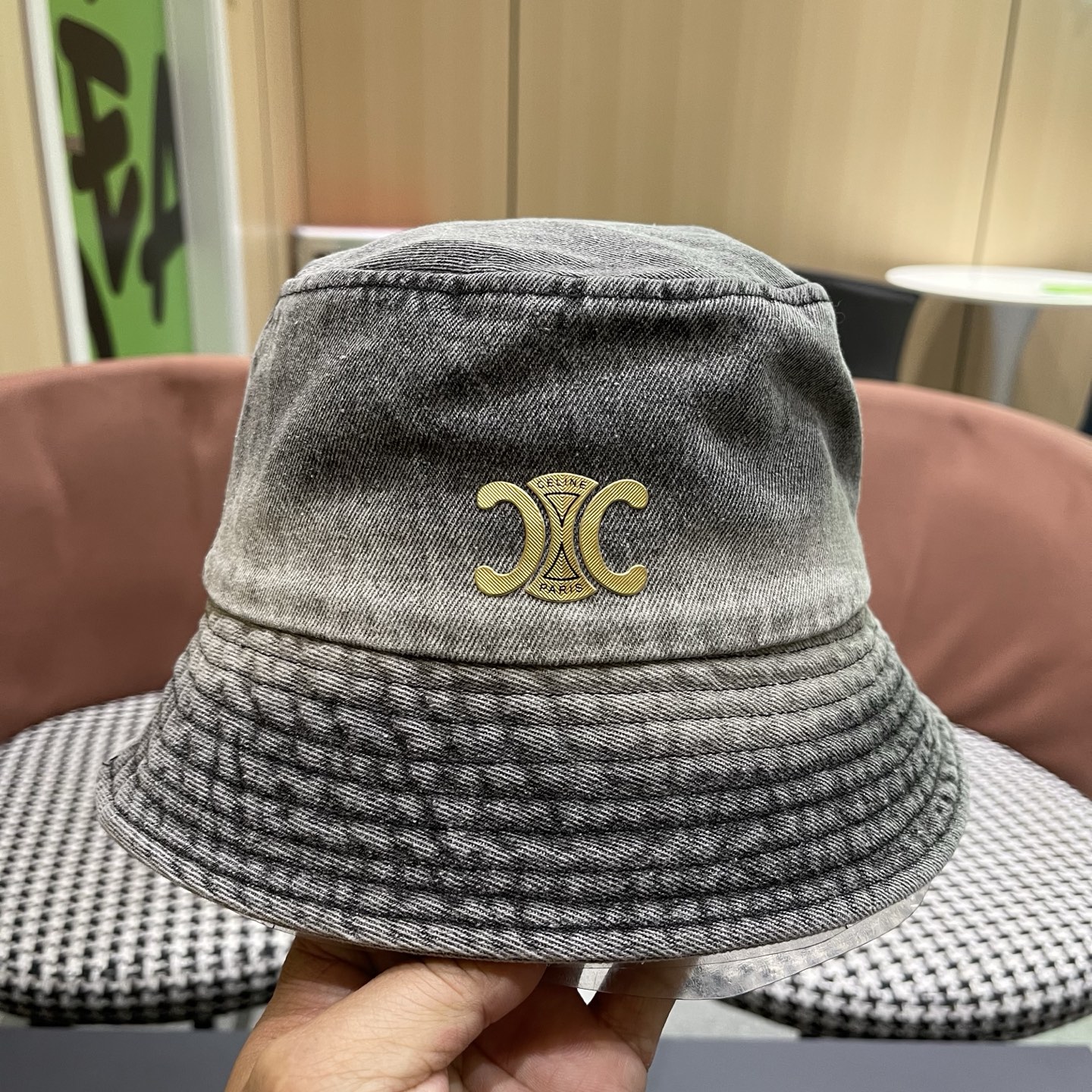 Celine 赛琳 韩版渐变牛仔渔夫帽女春秋时尚个性盆帽显脸小百搭街头小众帽子潮