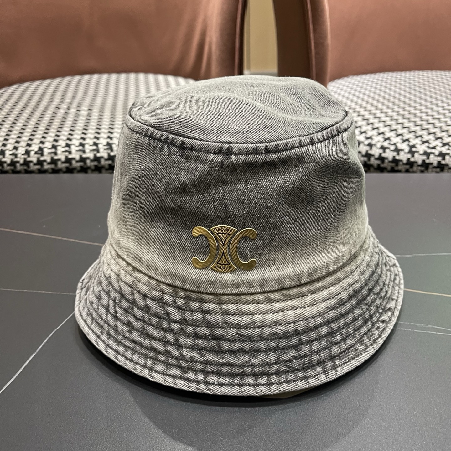 Celine 赛琳 韩版渐变牛仔渔夫帽女春秋时尚个性盆帽显脸小百搭街头小众帽子潮