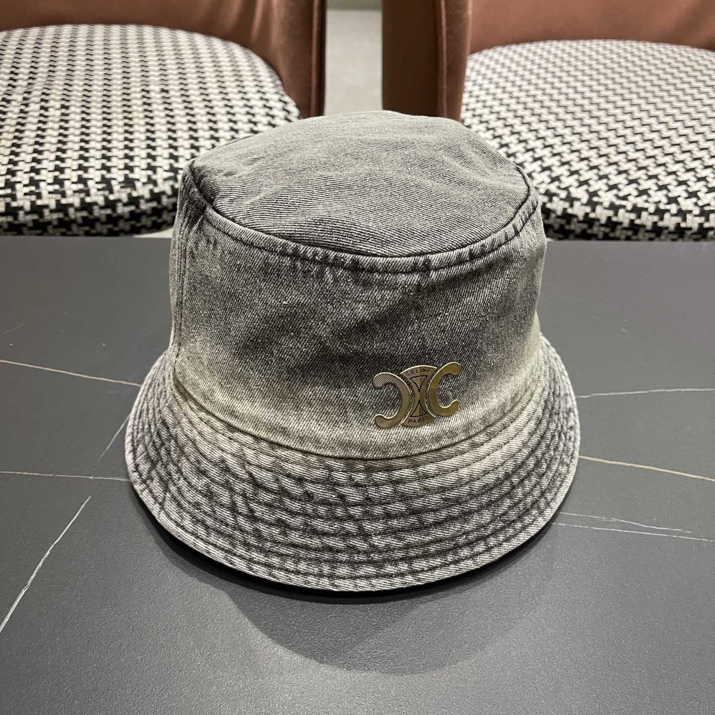 Celine 赛琳 韩版渐变牛仔渔夫帽女春秋时尚个性盆帽显脸小百搭街头小众帽子潮