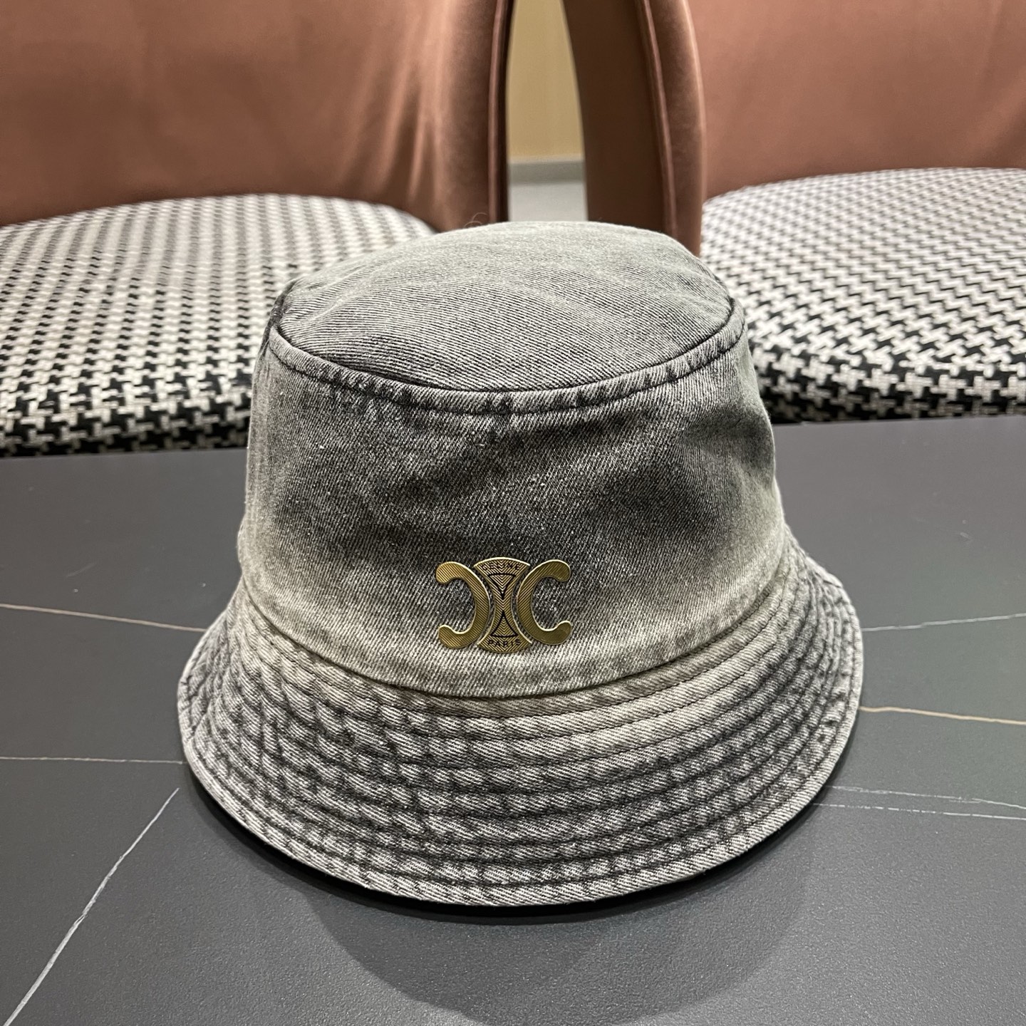 Celine 赛琳 韩版渐变牛仔渔夫帽女春秋时尚个性盆帽显脸小百搭街头小众帽子潮