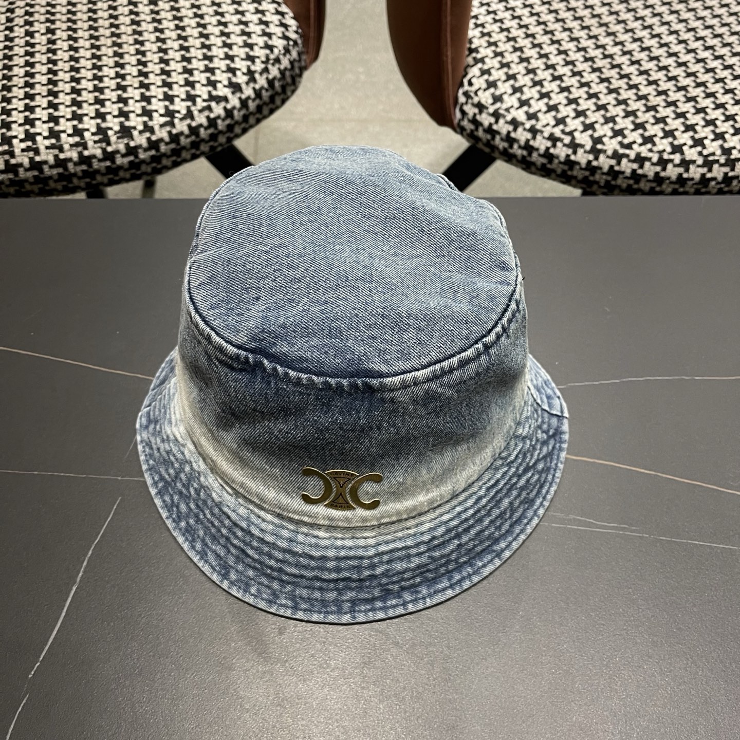 Celine 赛琳 韩版渐变牛仔渔夫帽女春秋时尚个性盆帽显脸小百搭街头小众帽子潮