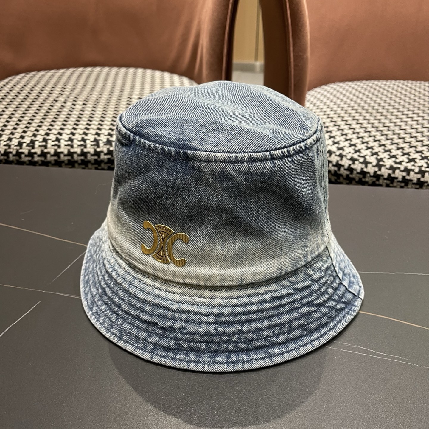 Celine 赛琳 韩版渐变牛仔渔夫帽女春秋时尚个性盆帽显脸小百搭街头小众帽子潮