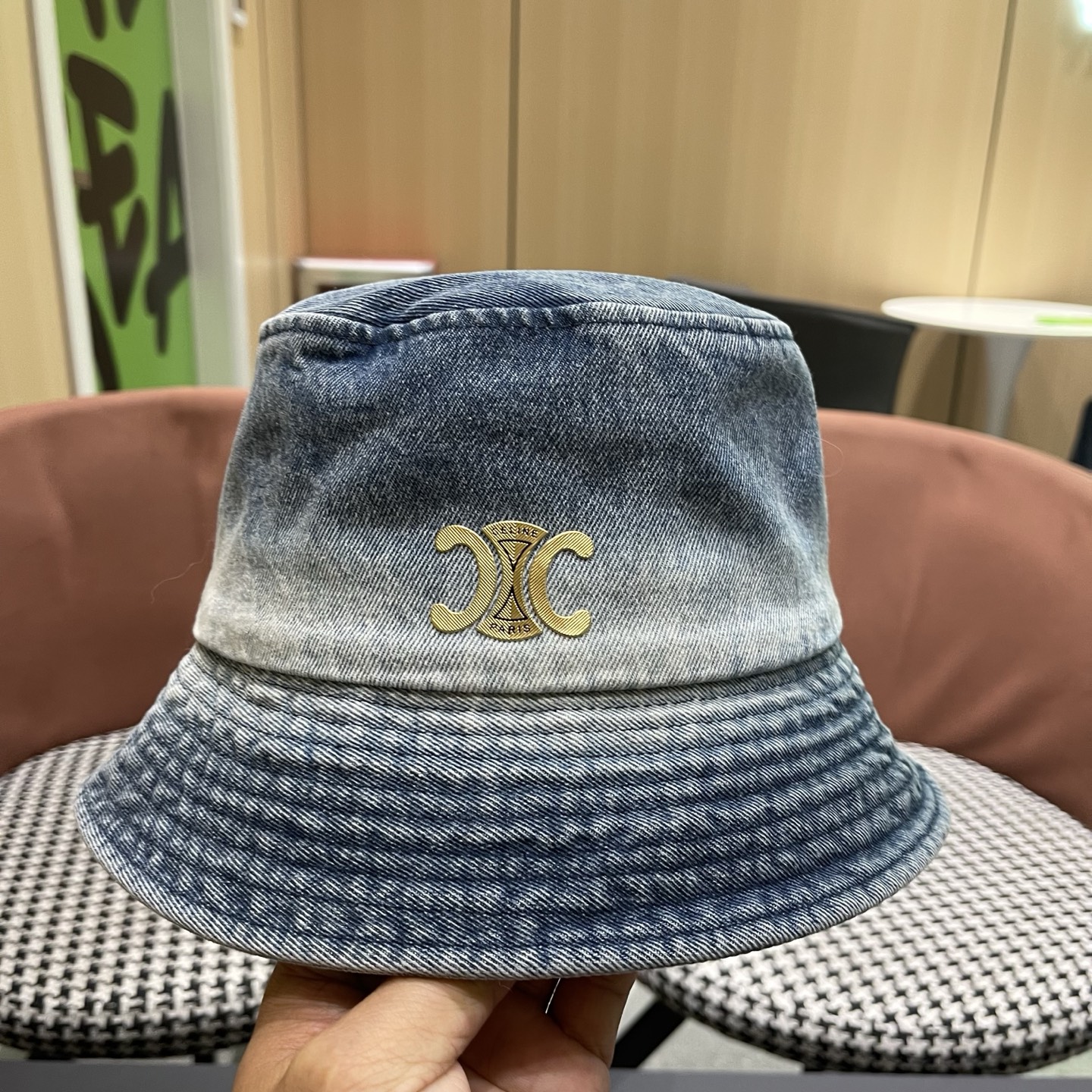 Celine 赛琳 韩版渐变牛仔渔夫帽女春秋时尚个性盆帽显脸小百搭街头小众帽子潮