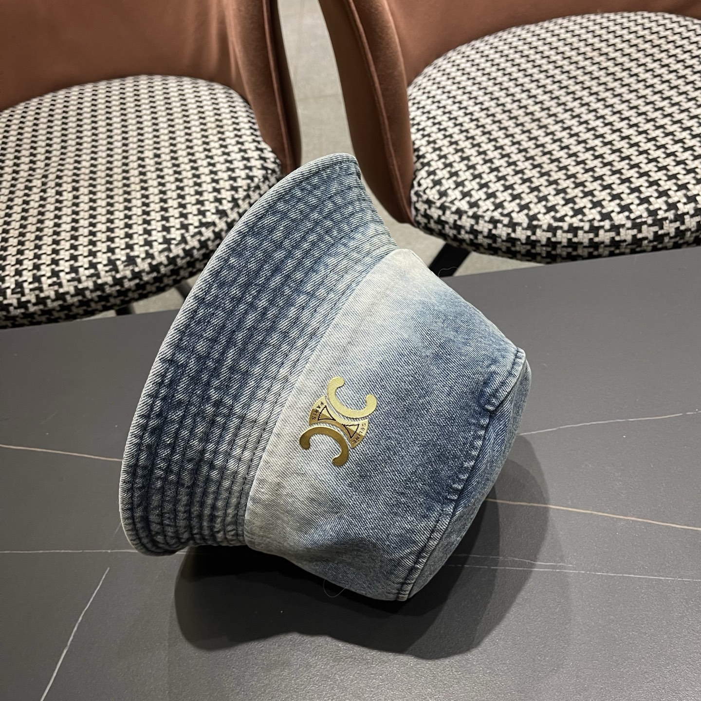 Celine 赛琳 韩版渐变牛仔渔夫帽女春秋时尚个性盆帽显脸小百搭街头小众帽子潮