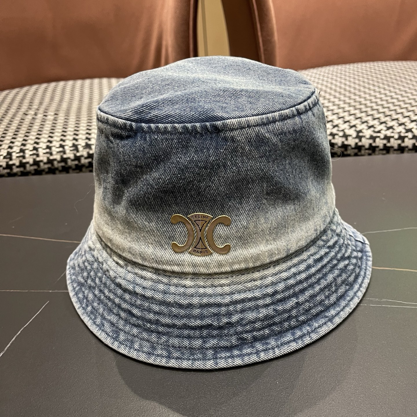 Celine 赛琳 韩版渐变牛仔渔夫帽女春秋时尚个性盆帽显脸小百搭街头小众帽子潮