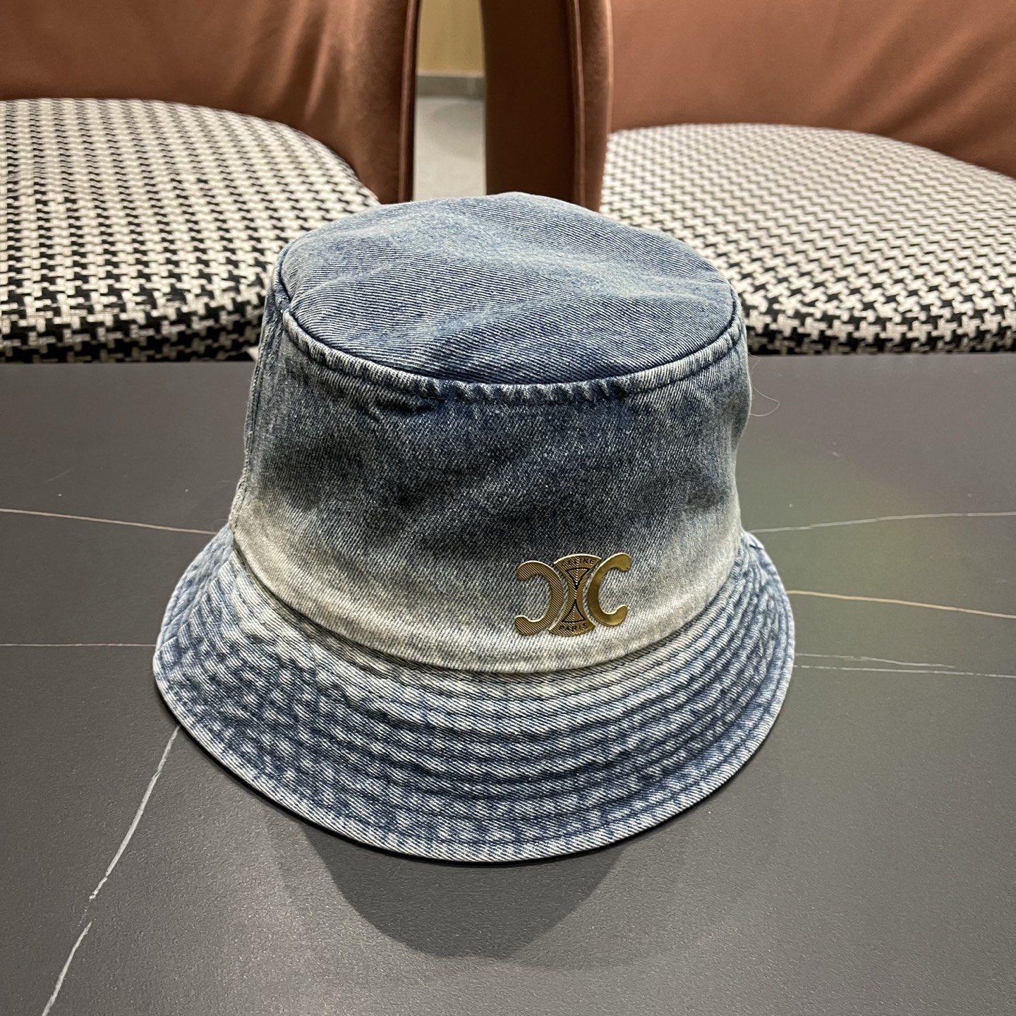 Celine 赛琳 韩版渐变牛仔渔夫帽女春秋时尚个性盆帽显脸小百搭街头小众帽子潮