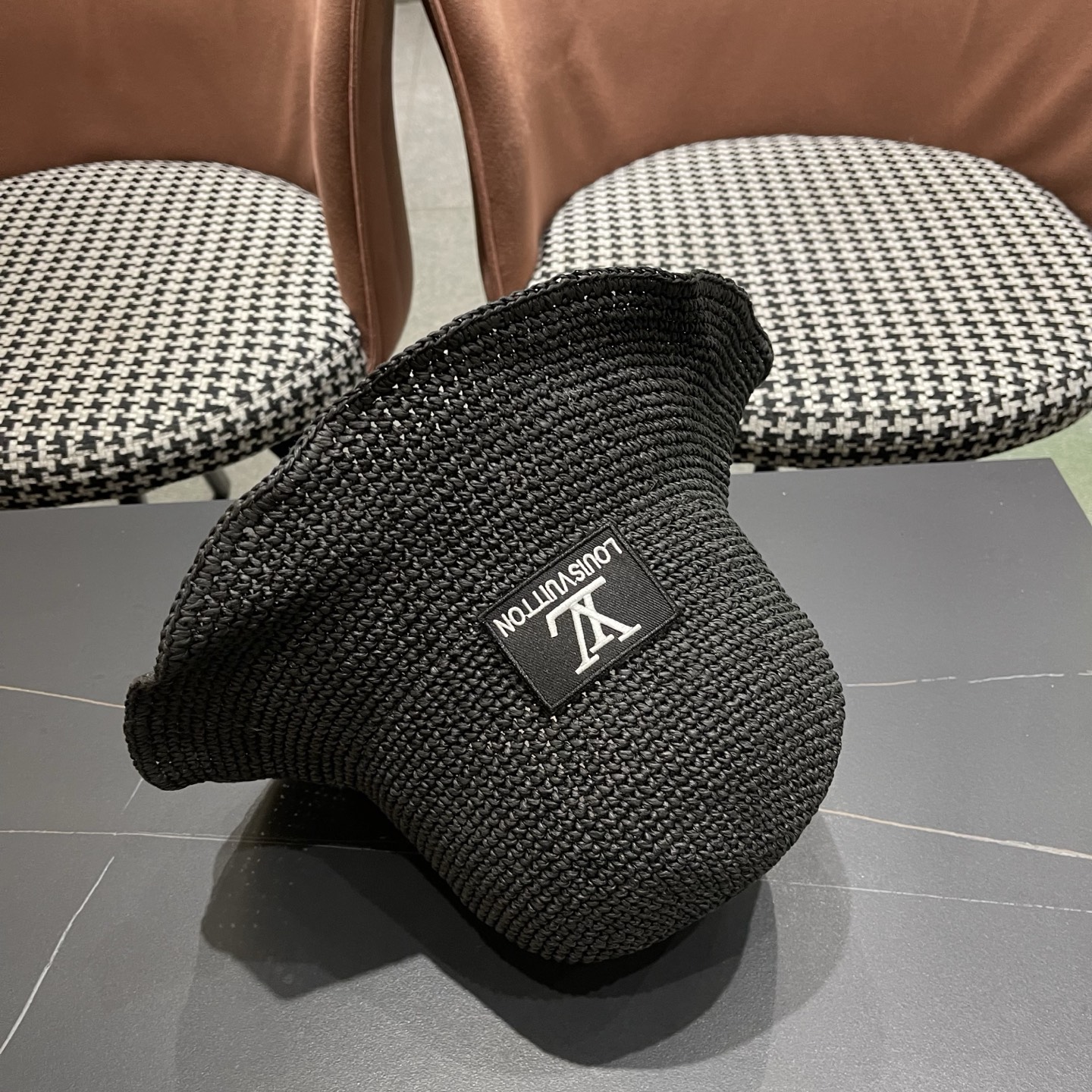 LV路易威登 夏天新款遮阳帽时尚女士防晒草帽遮脸蝴蝶结太阳帽沙滩透气渔夫帽