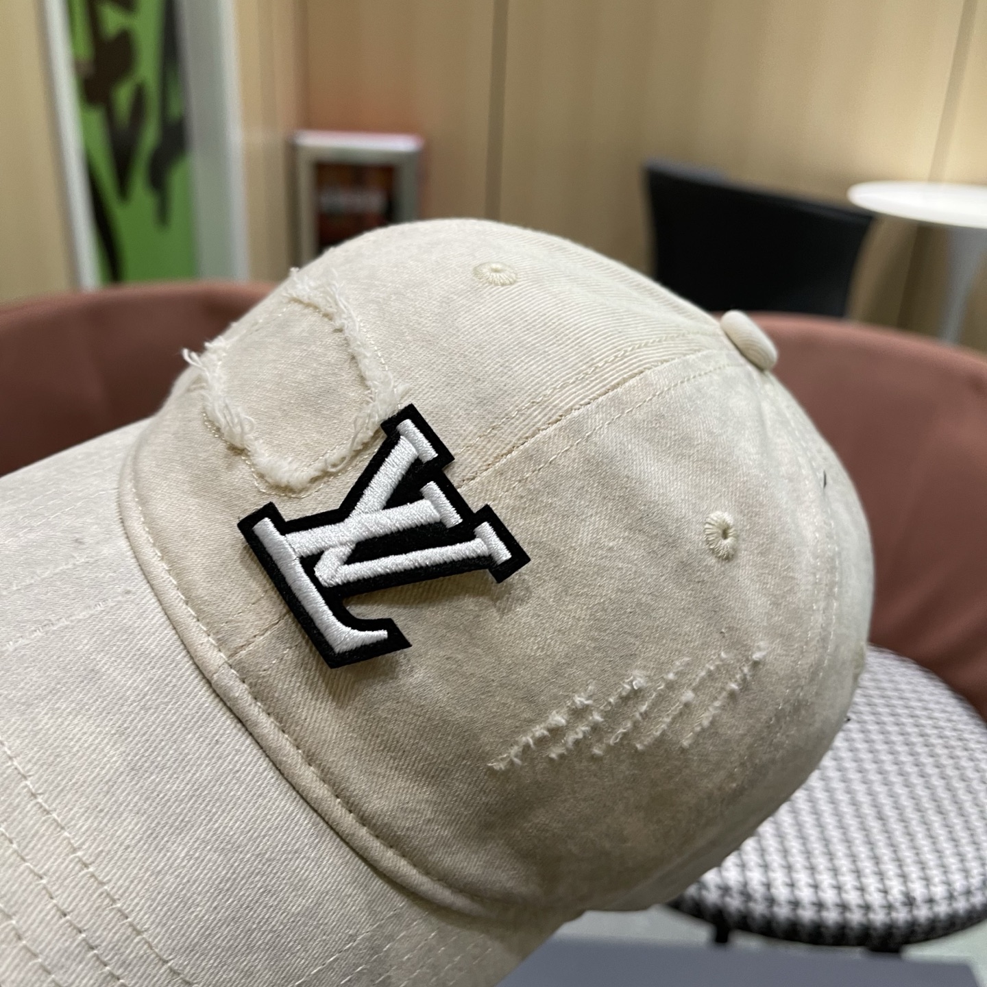 LV路易威登 美式复古棒球帽女夏季2026新款大头围灰色宽帽檐帽子显脸小鸭舌帽