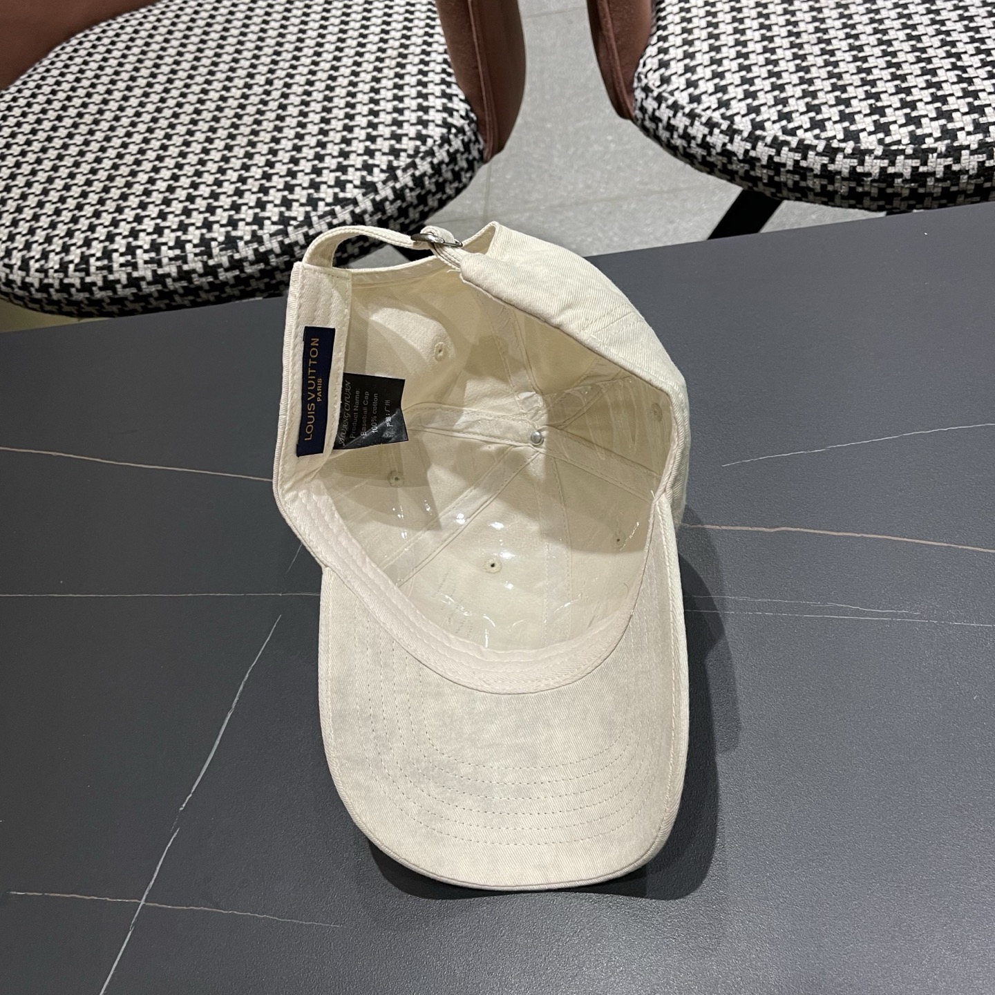 LV路易威登 美式复古棒球帽女夏季2026新款大头围灰色宽帽檐帽子显脸小鸭舌帽