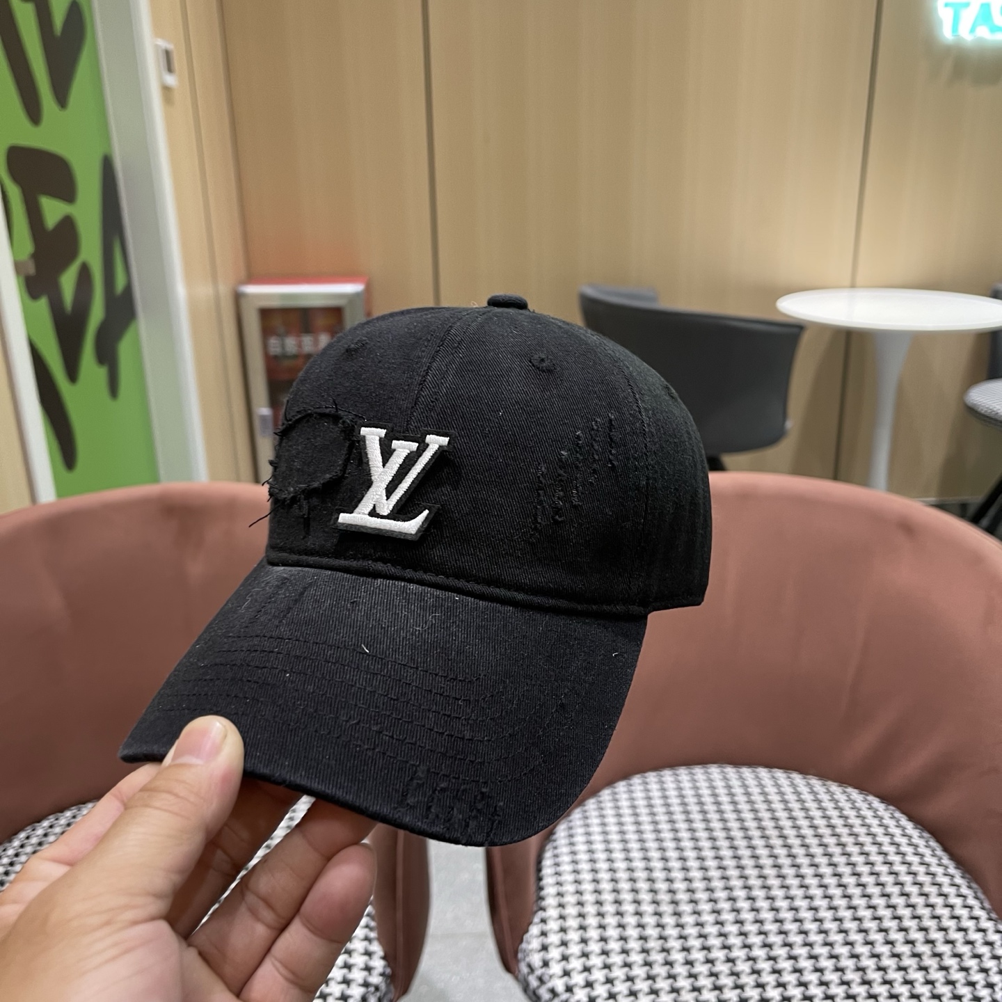 LV路易威登 美式复古棒球帽女夏季2026新款大头围灰色宽帽檐帽子显脸小鸭舌帽