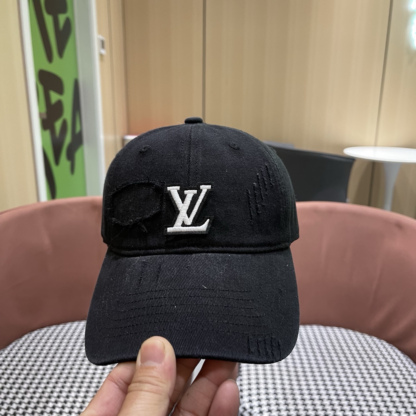 LV路易威登 美式复古棒球帽女夏季2026新款大头围灰色宽帽檐帽子显脸小鸭舌帽