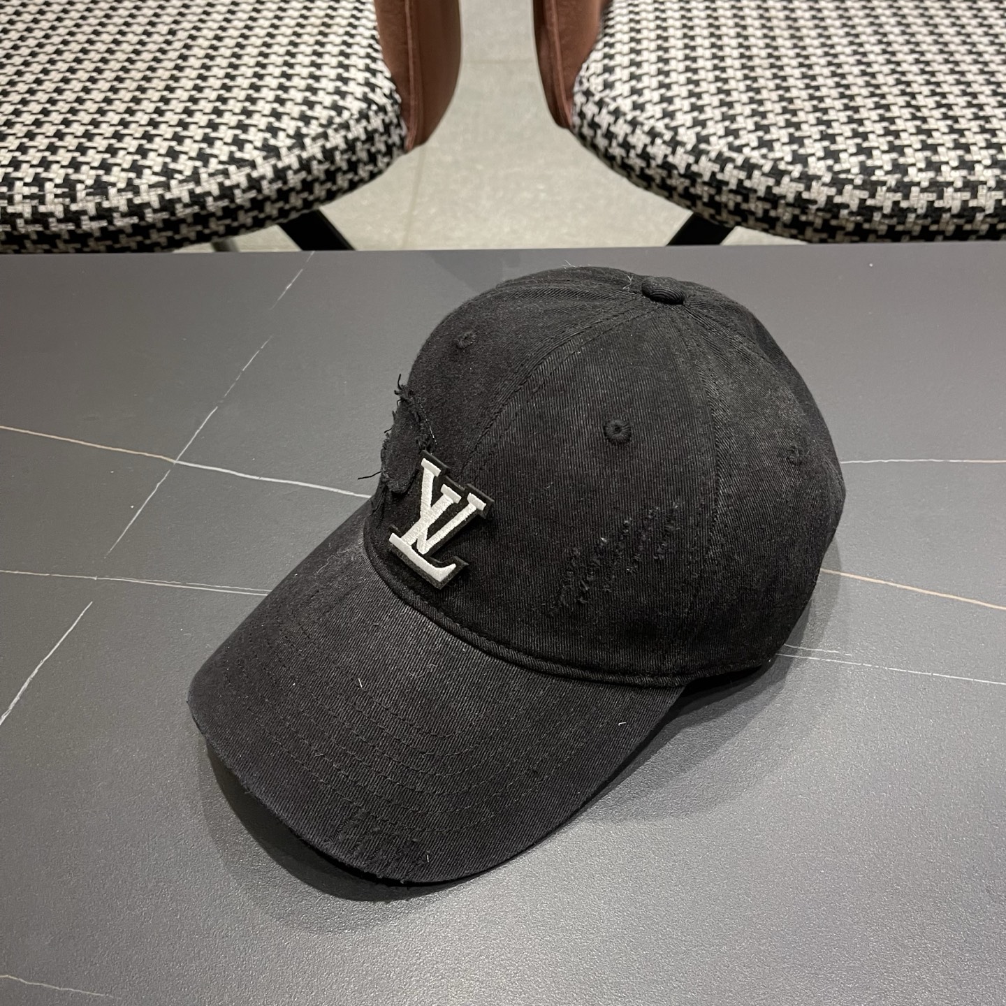 LV路易威登 美式复古棒球帽女夏季2026新款大头围灰色宽帽檐帽子显脸小鸭舌帽