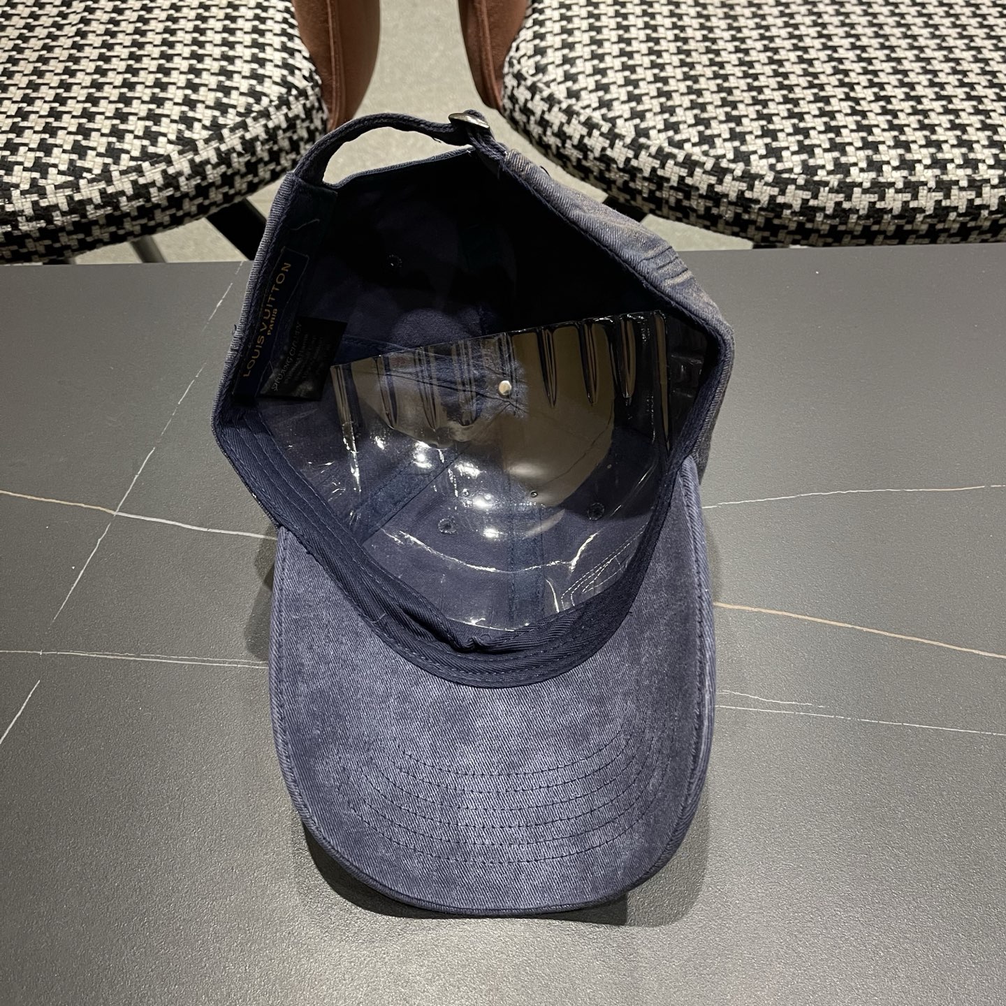 LV路易威登 美式复古棒球帽女夏季2026新款大头围灰色宽帽檐帽子显脸小鸭舌帽