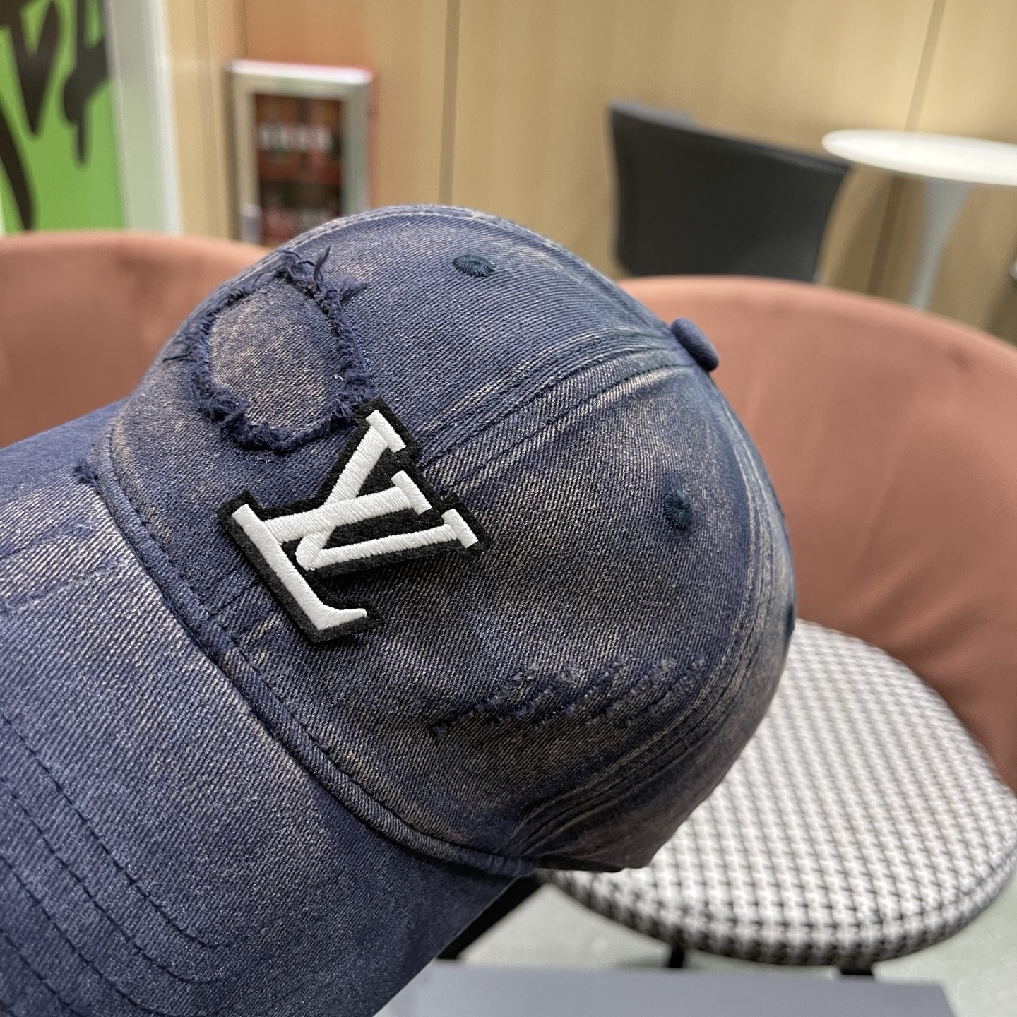 LV路易威登 美式复古棒球帽女夏季2026新款大头围灰色宽帽檐帽子显脸小鸭舌帽