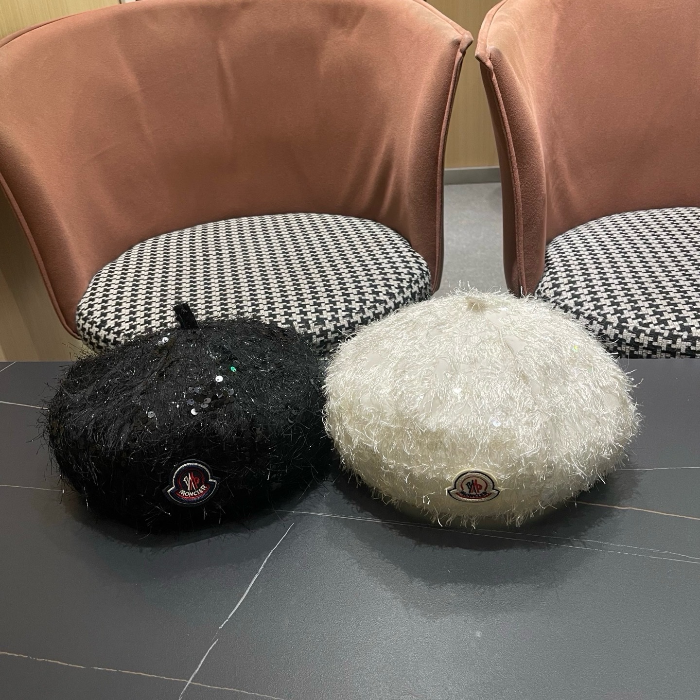 MONCLER（蒙口）韩系小香风亮丝贝雷帽春夏季氛围感显脸小优雅小众英伦风百搭八角帽