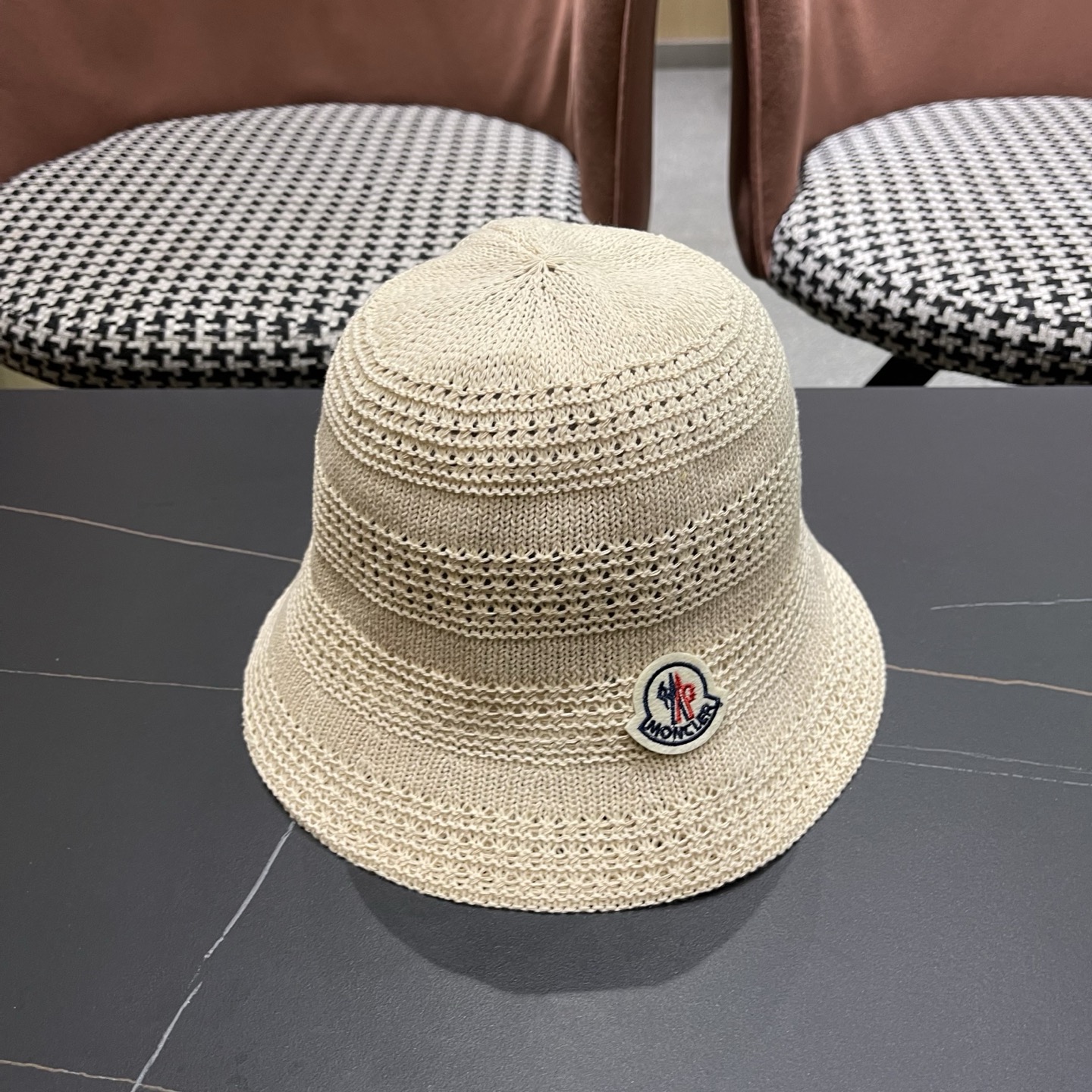 MONCLER（蒙口）新款时尚遮阳防晒渔夫帽韩版镂空透气水桶帽显脸小