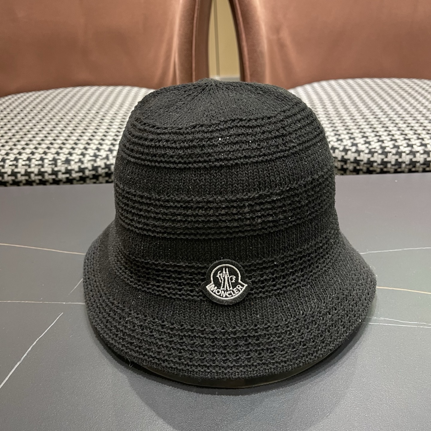 MONCLER（蒙口）新款时尚遮阳防晒渔夫帽韩版镂空透气水桶帽显脸小