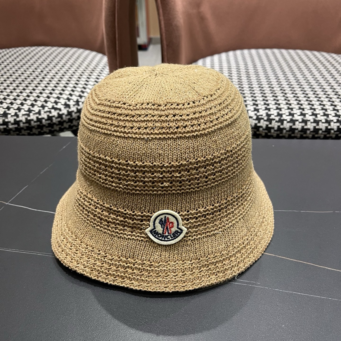 MONCLER（蒙口）新款时尚遮阳防晒渔夫帽韩版镂空透气水桶帽显脸小