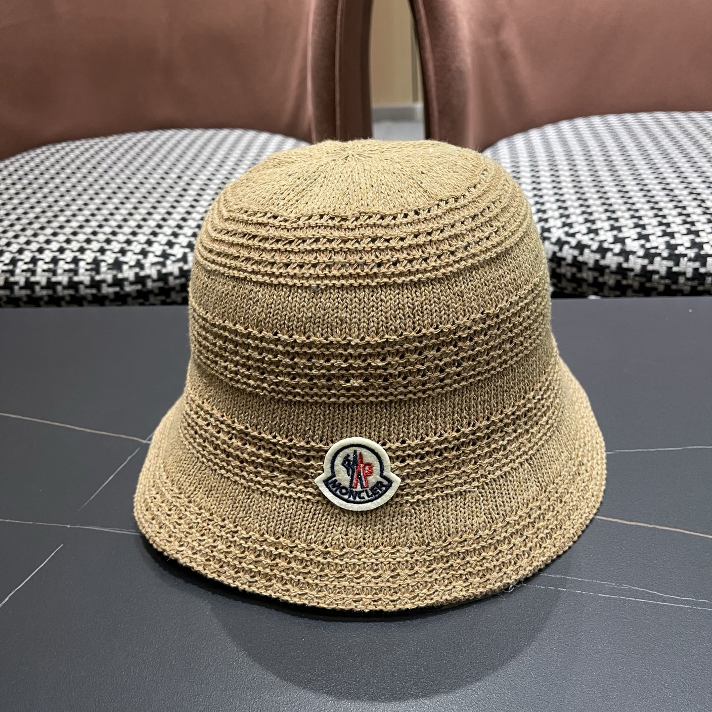 MONCLER（蒙口）新款时尚遮阳防晒渔夫帽韩版镂空透气水桶帽显脸小