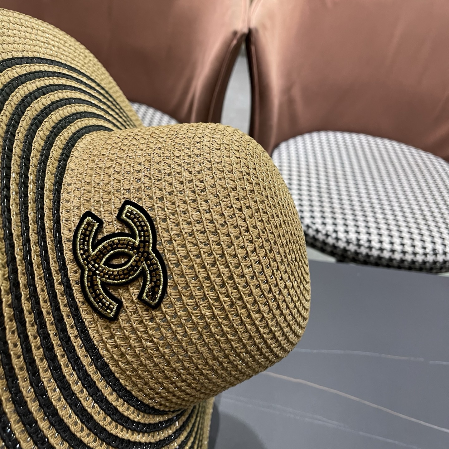 CHANEL香奈儿 网纱大檐草帽赫本风法式优雅出游旅行度假沙滩遮阳防晒网红渔夫帽